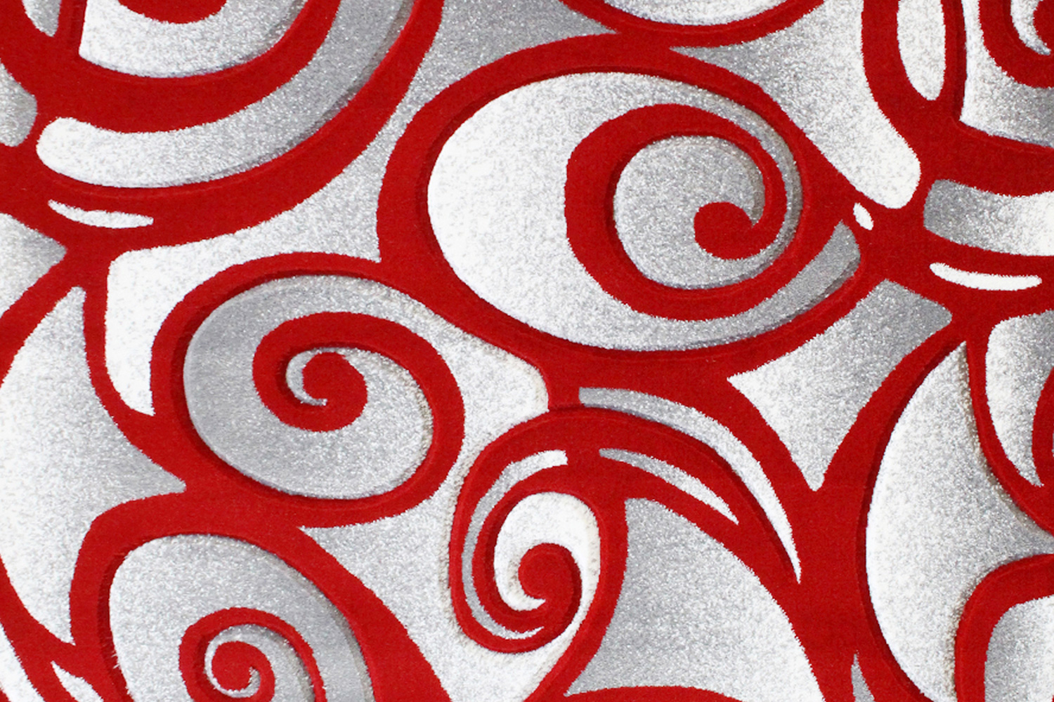 BLNK Willow Collection Modern Olefin High-Low Pile Swirled Area Rug - Red, 8'W x 10'L