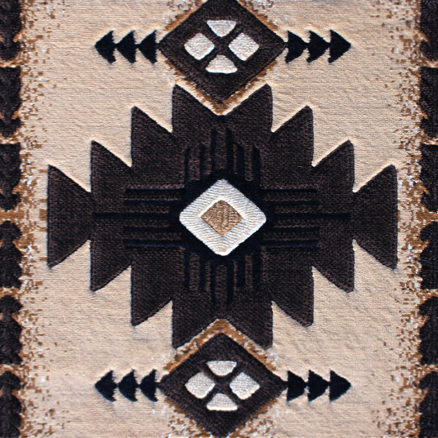 BLNK Mohave Collection Southwestern Style Olefin Traditional Fibers Area Rug with Jute Backing - Brown, 2'W x 3'L
