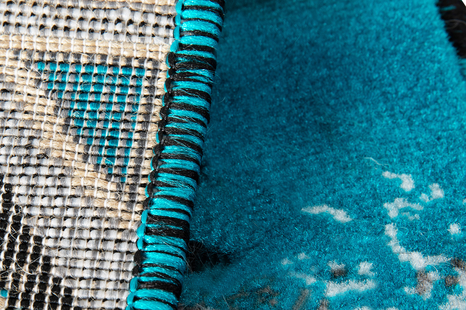 BLNK - Mohave Collection Southwestern Style Oval Olefin Traditional Area Rug with Jute Backing