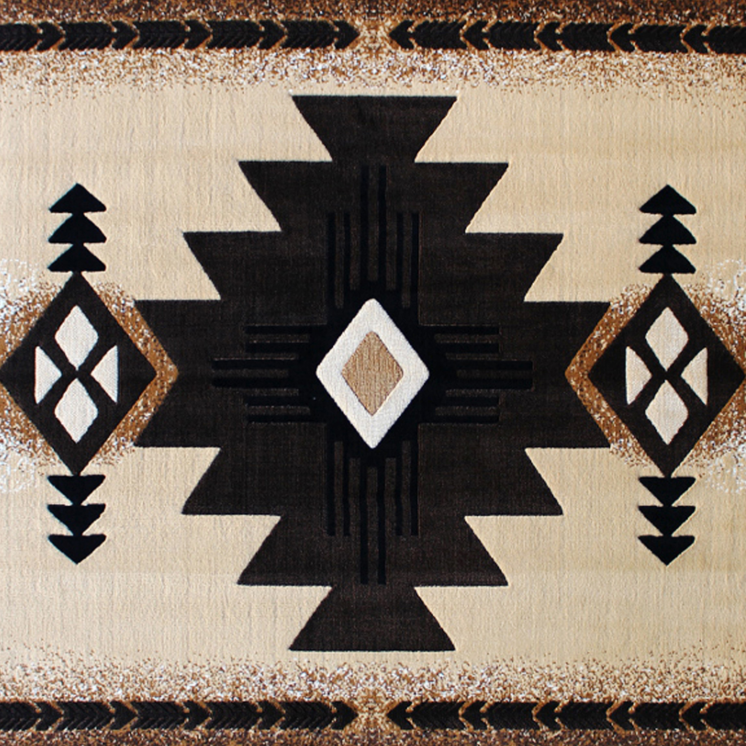 BLNK Mohave Collection Southwestern Style Olefin Traditional Fibers Area Rug with Jute Backing - Brown, 8'W x 10'L