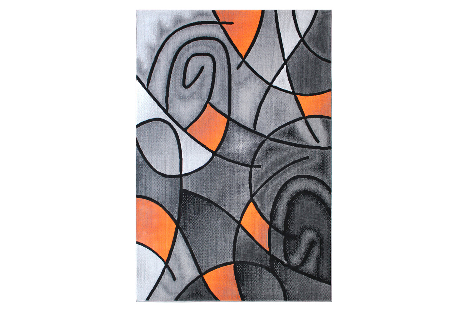 BLNK Jubilee Collection Abstract Olefin Area Rug with Jute Backing - Orange, 5'W x 7'L