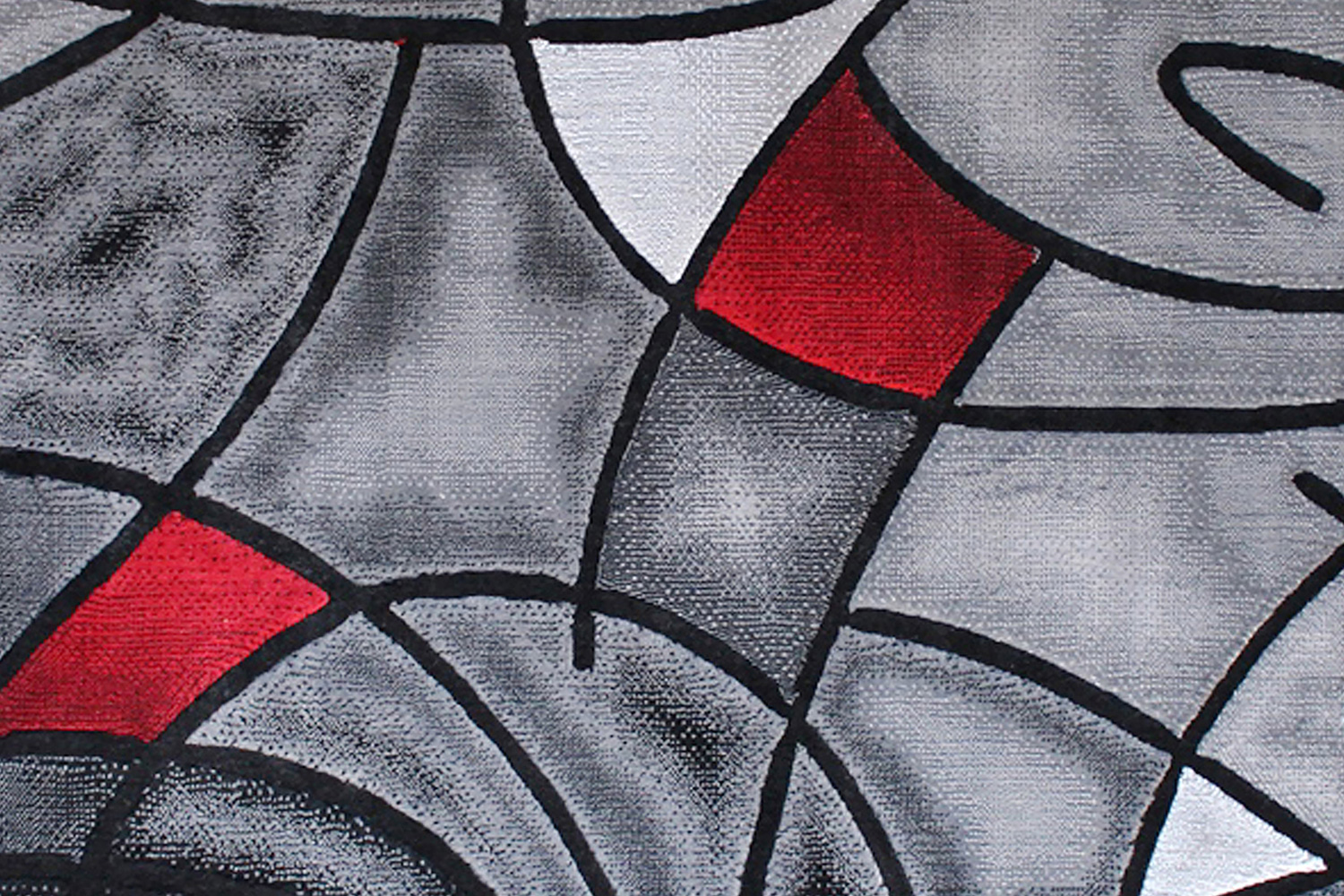 BLNK Jubilee Collection Abstract Olefin Area Rug with Jute Backing - Red, 5'W x 7'L