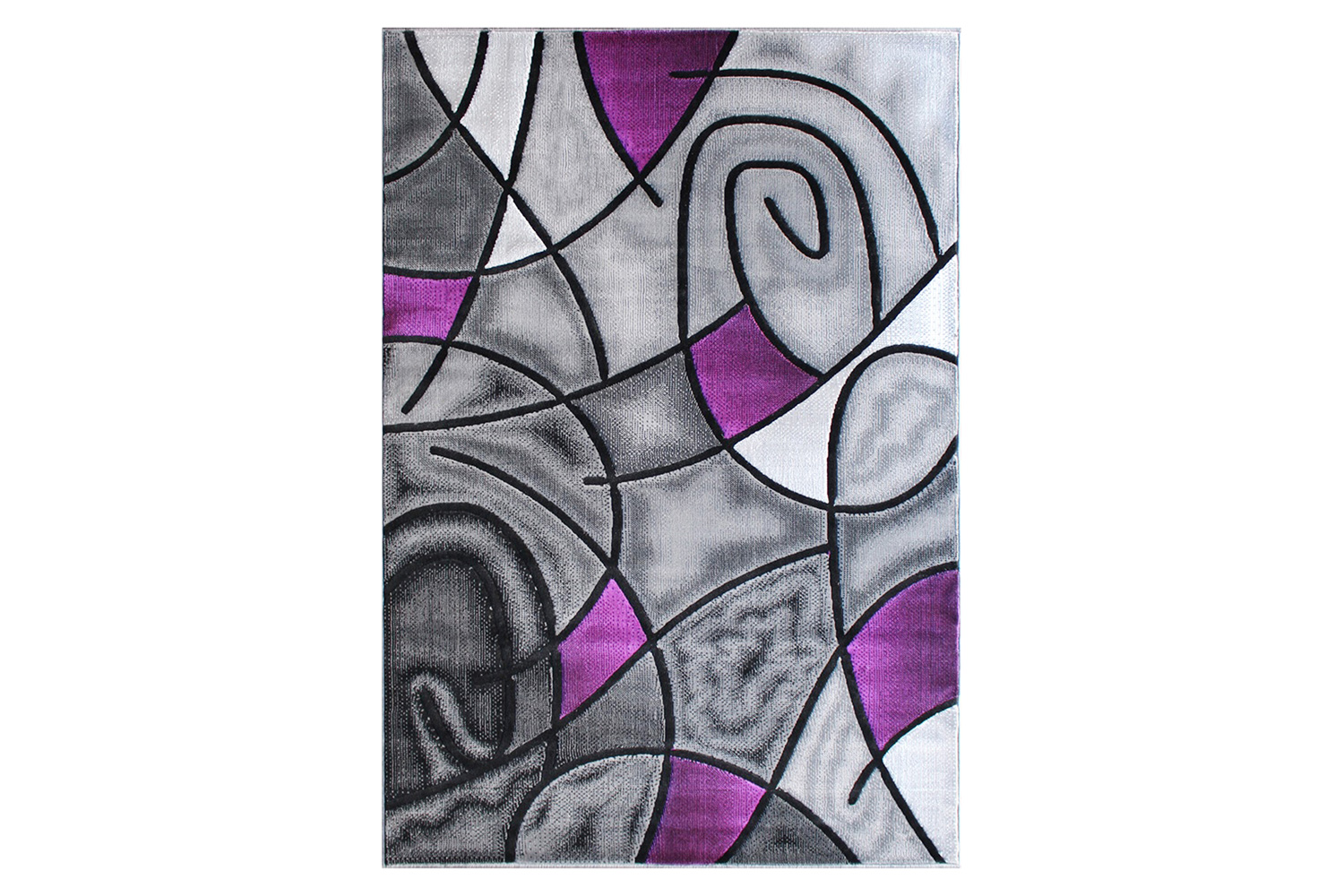 BLNK Jubilee Collection Abstract Olefin Area Rug with Jute Backing - Purple, 8'W x 10'L