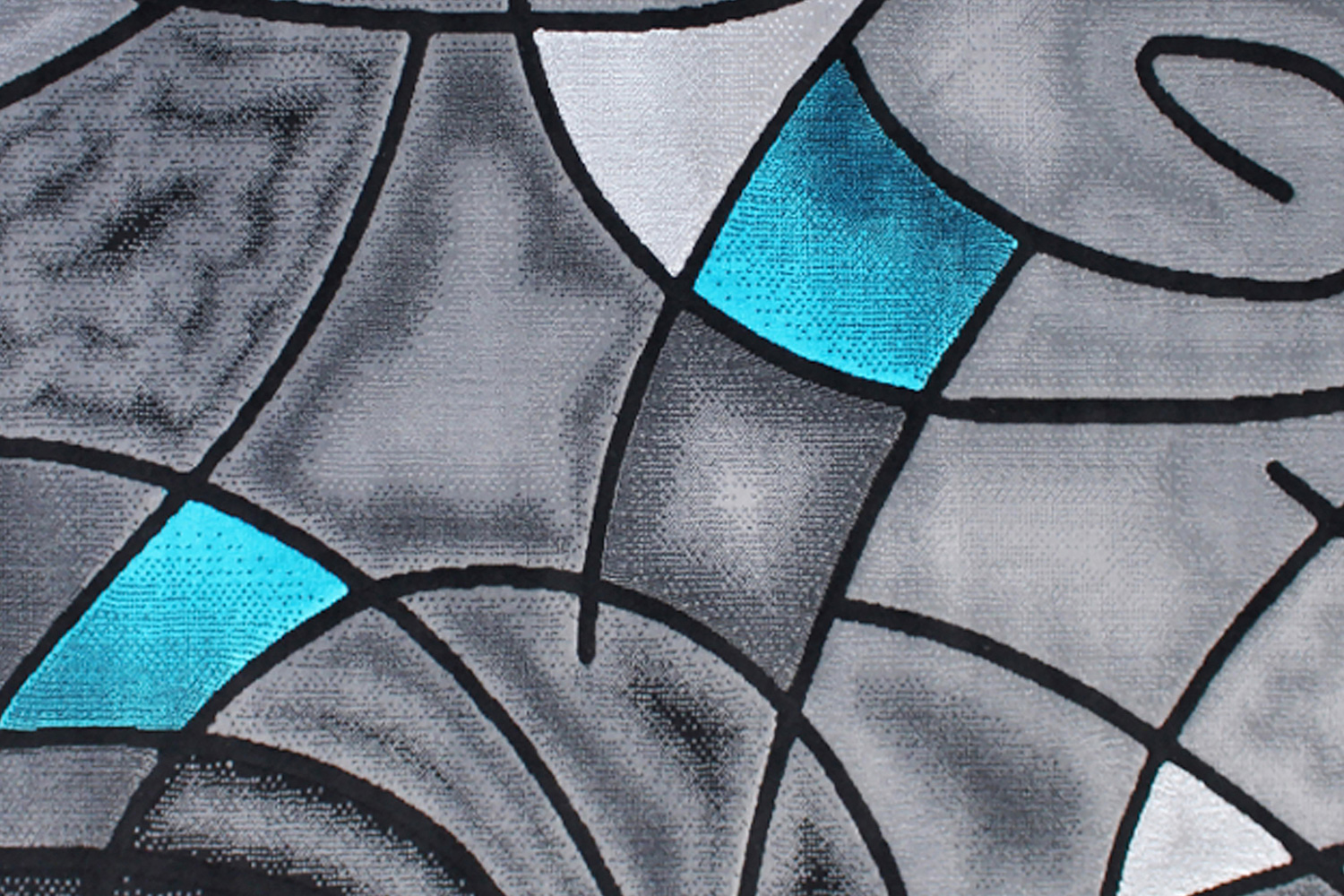 BLNK Jubilee Collection Abstract Olefin Area Rug with Jute Backing - Turquoise, 8'W x 10'L