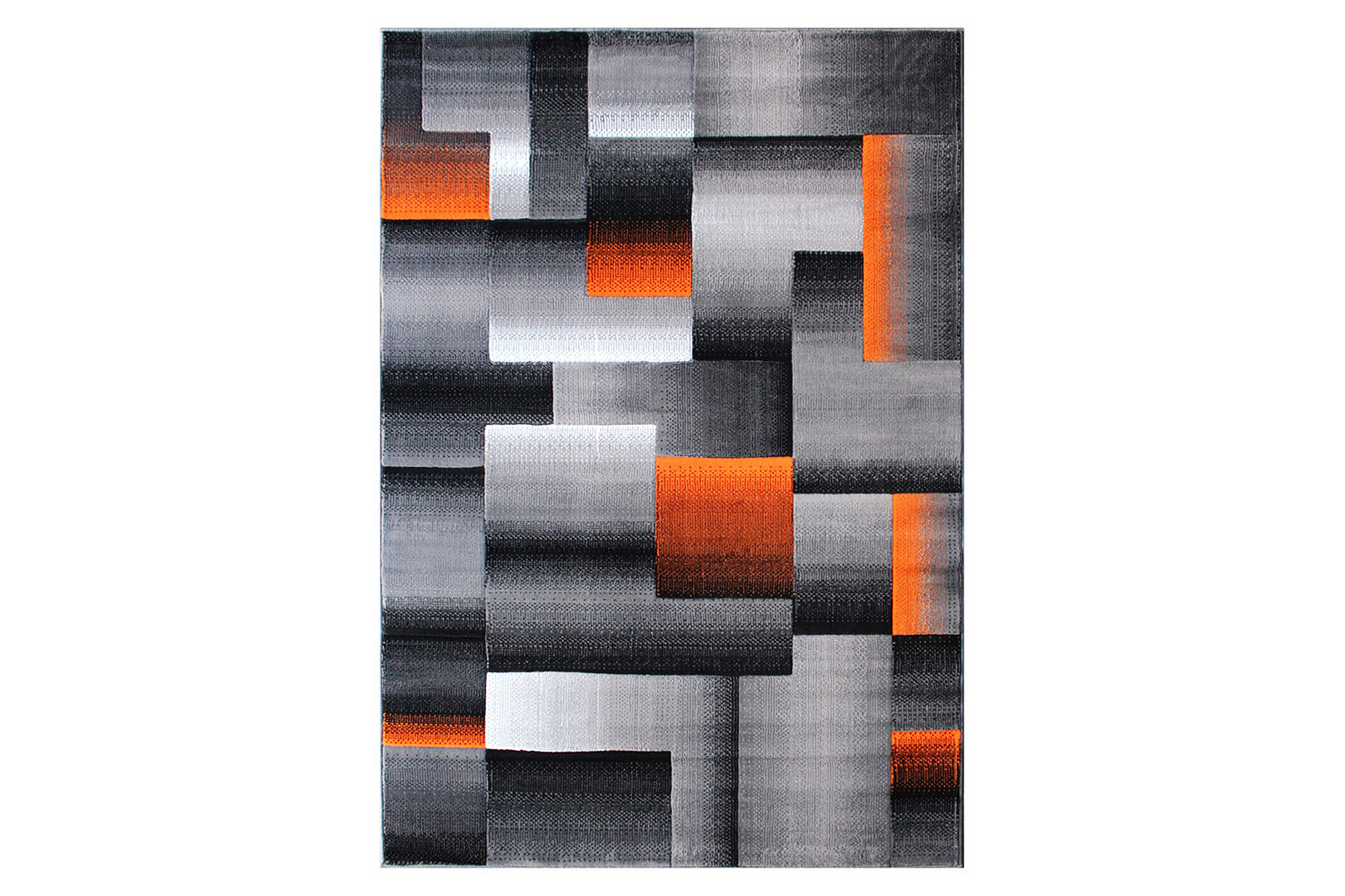 BLNK Elio Collection Olefin Color Blocked Area Rug with Jute Backing - Orange, 8'W x 10'L