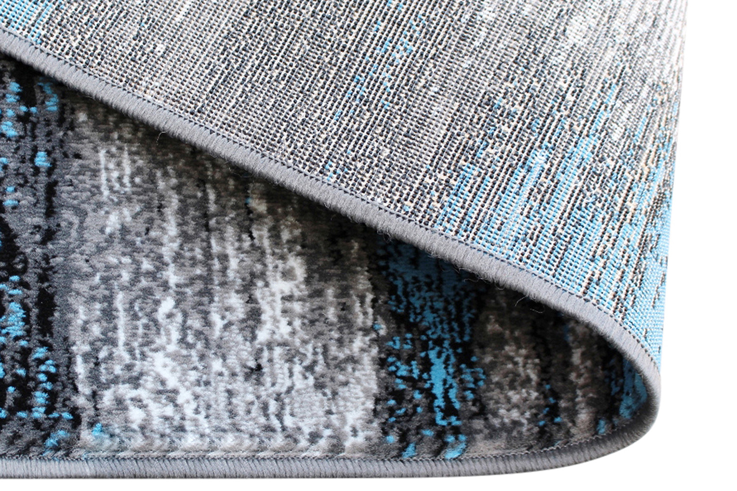 BLNK Rylan Collection Abstract Olefin Scraped Area Rug with Jute Backing - Blue, 2'W x 3'L