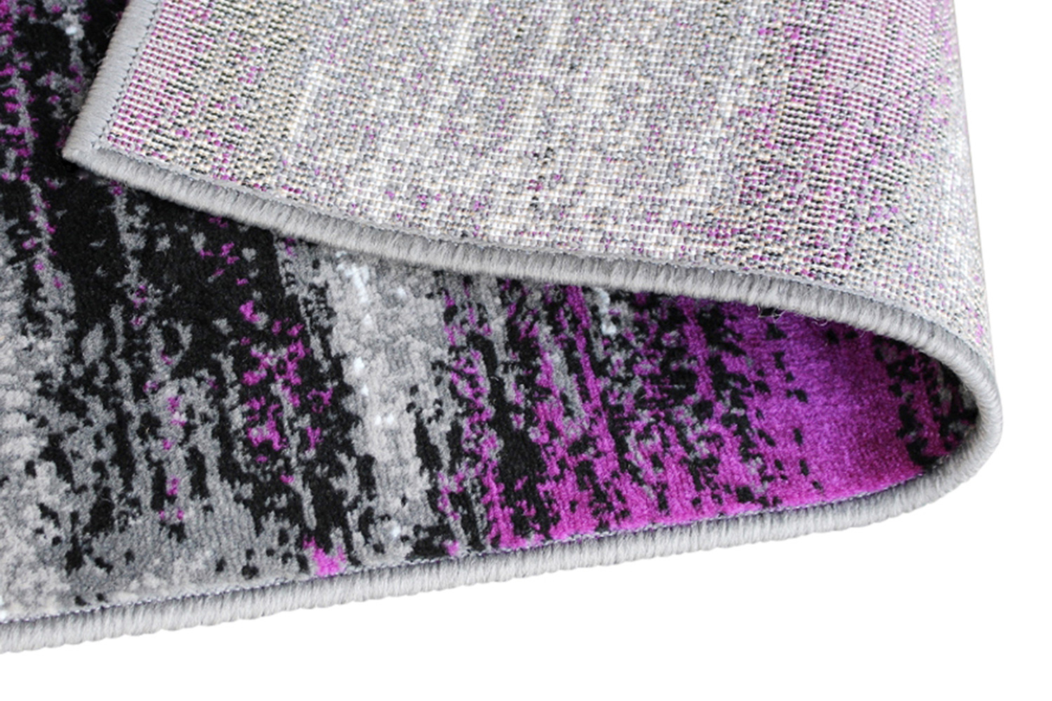 BLNK Rylan Collection Abstract Olefin Scraped Area Rug with Jute Backing - Purple, 2'W x 3'L