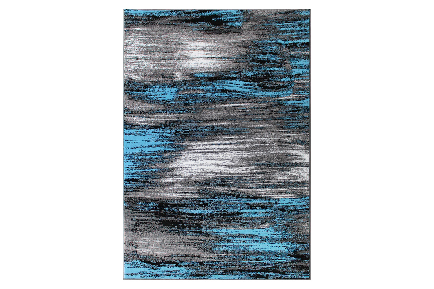 BLNK Rylan Collection Olefin Scraped Design Area Rug with Jute Backing - Blue, 5'W x 7'L