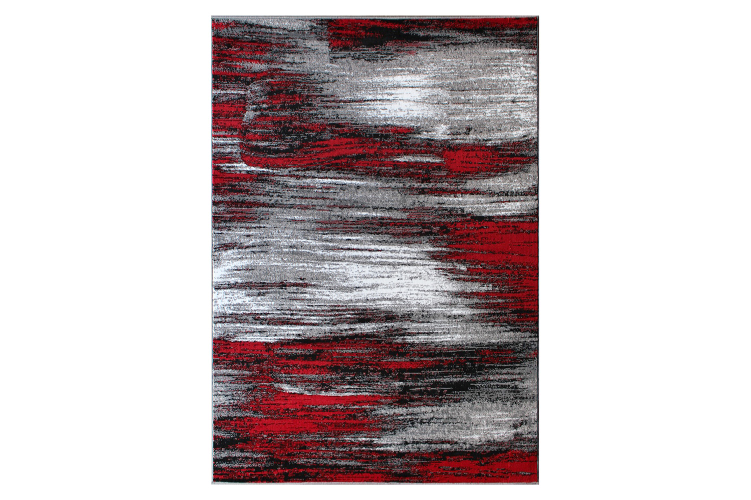 BLNK Rylan Collection Olefin Scraped Design Area Rug with Jute Backing - Red, 6'W x 9'L