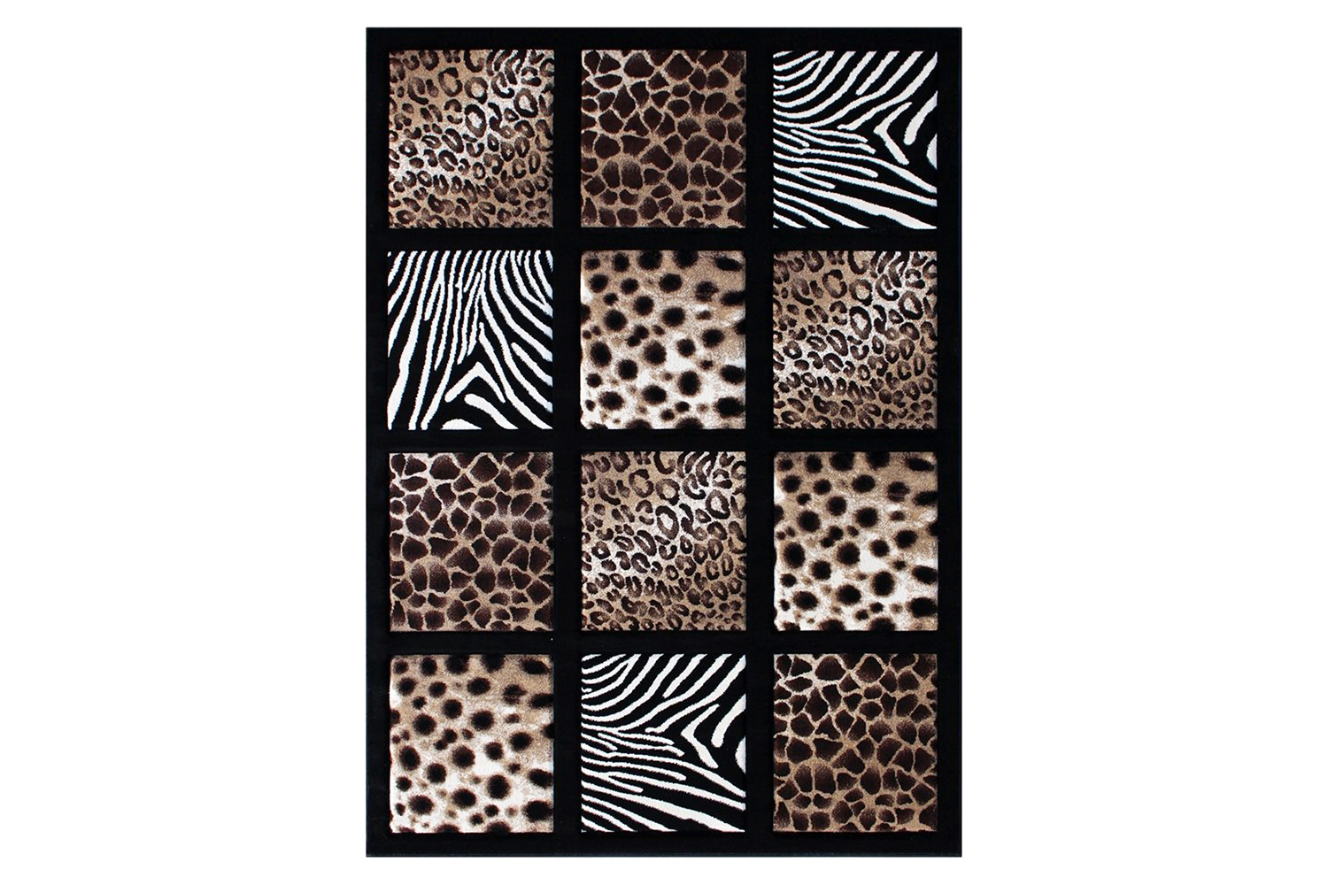 BLNK Menagerie Collection Modern Olefin Animal Print Area Rug - 5'W x 7'L