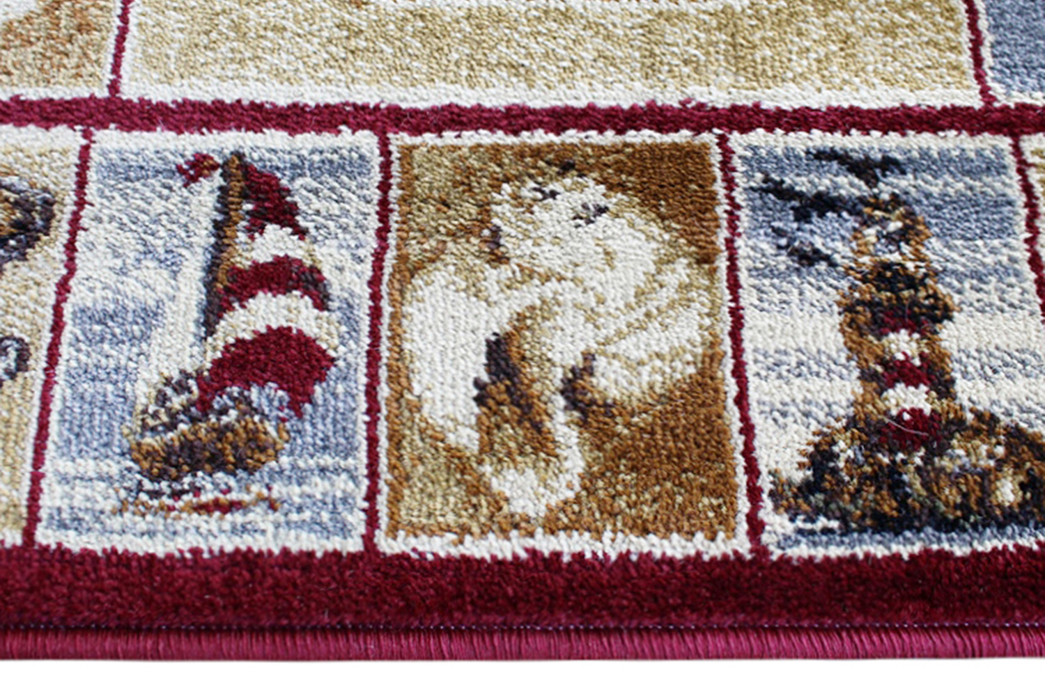 BLNK Inis Collection Nautical Area Rug with Jute Backing - Beige, 2'W x 3'L