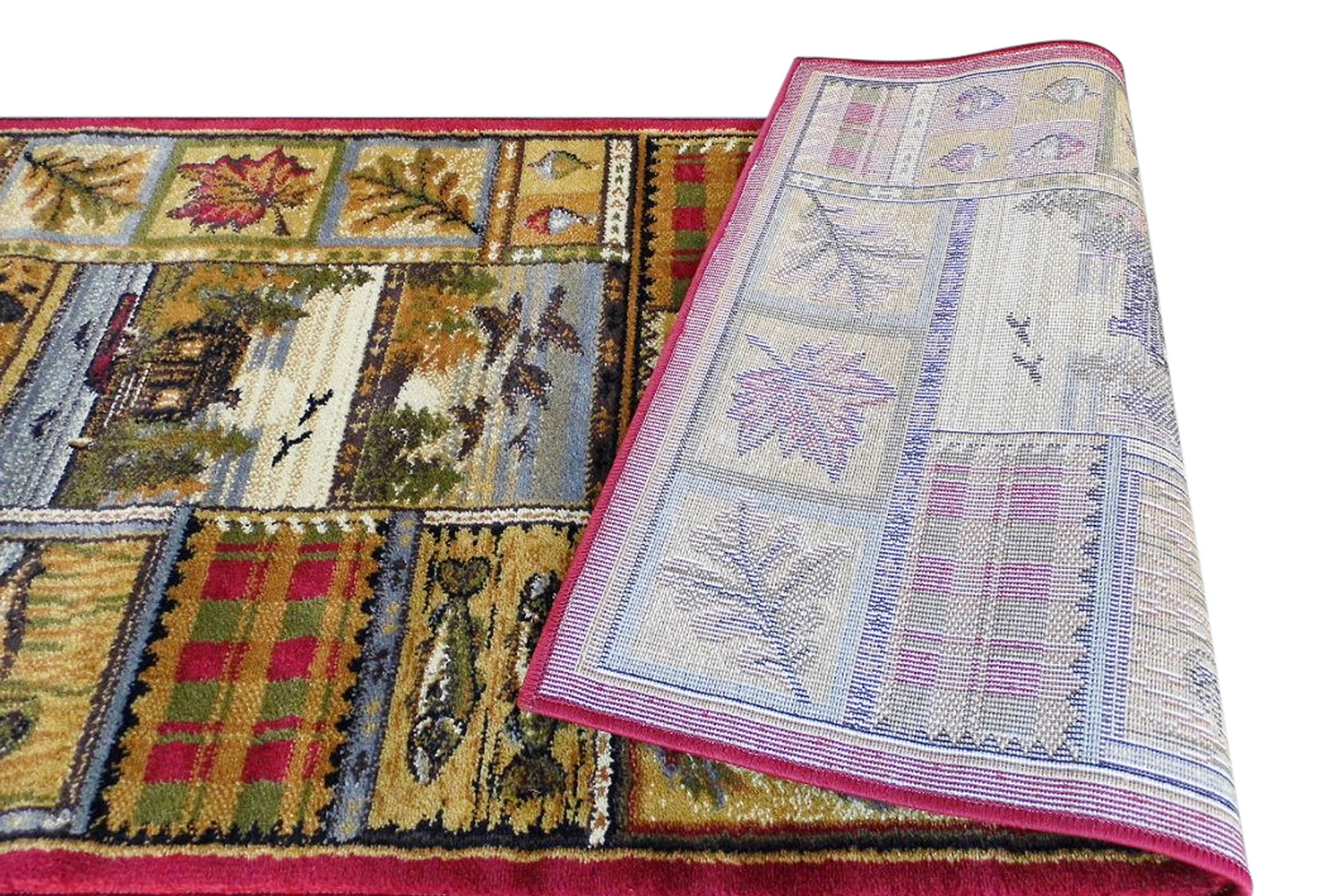BLNK - Gaylord Collection Beige Cabin Area Rug with Jute Backing for Indoor Use