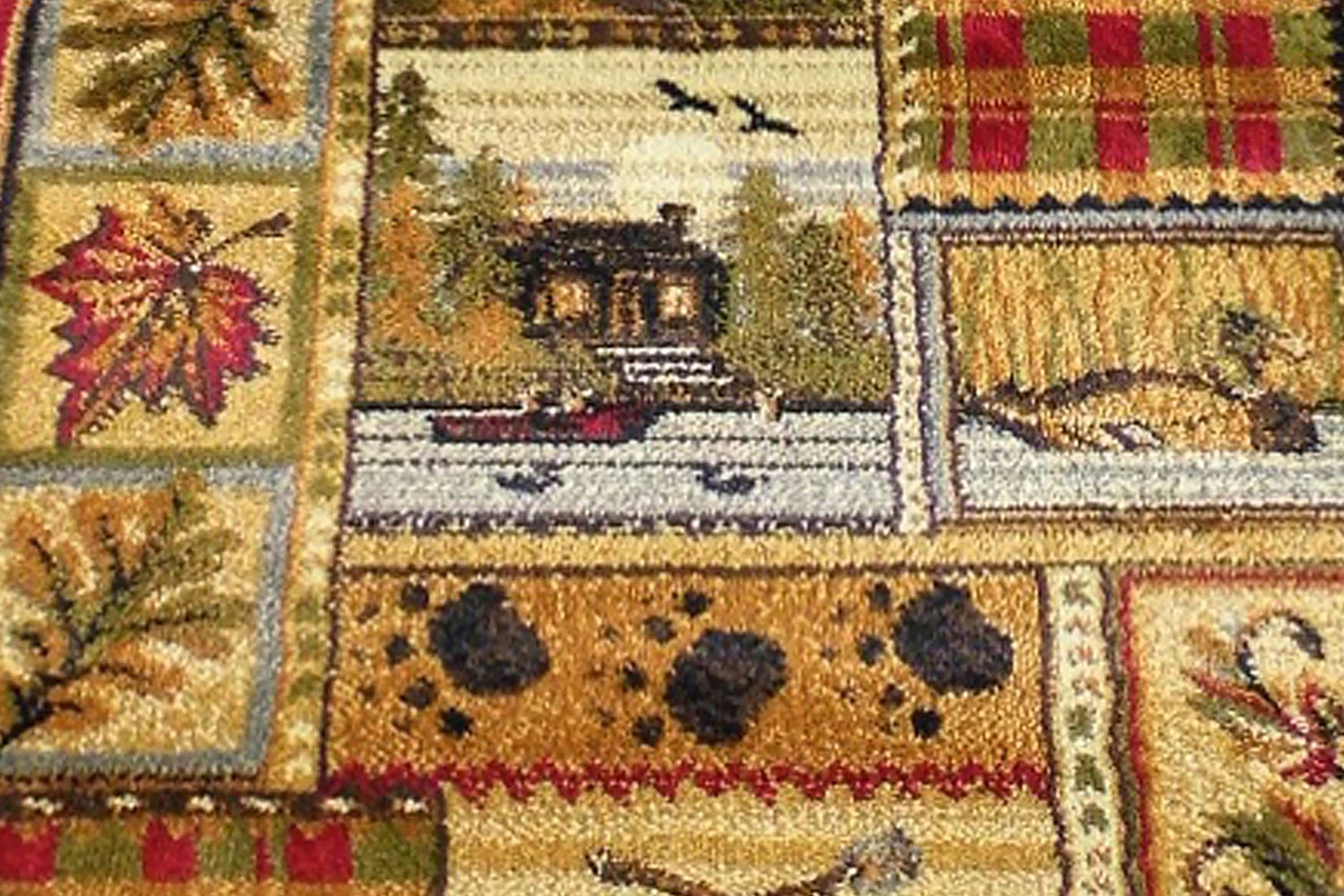 BLNK - Gaylord Collection Beige Cabin Area Rug with Jute Backing for Indoor Use