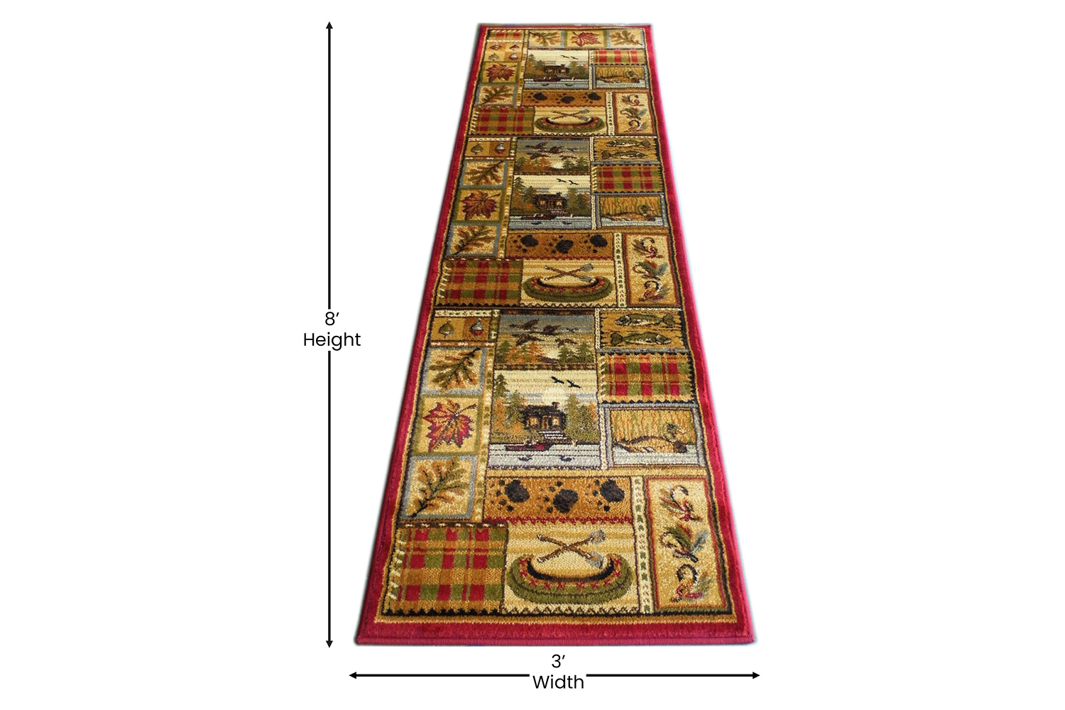 BLNK - Gaylord Collection Beige Cabin Area Rug with Jute Backing for Indoor Use