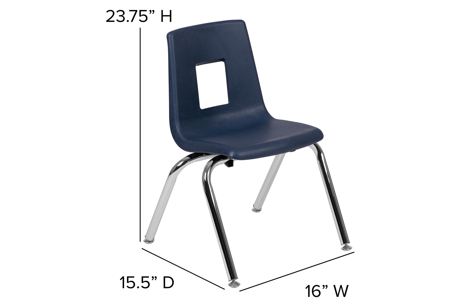 BLNK Mickey Advantage Student Stack School Chair - Navy, 14"H
