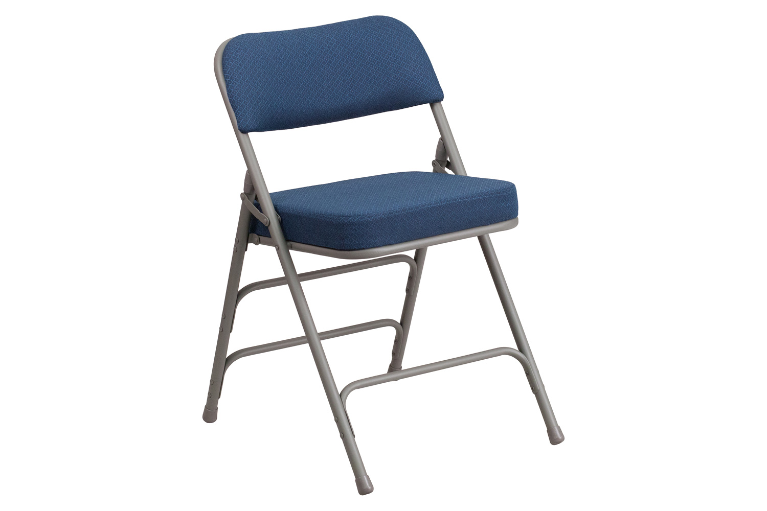 BLNK HERCULES Series Style 1 Fabric Premium Curved Triple Braced and Double Hinged Metal Folding Chair - Navy