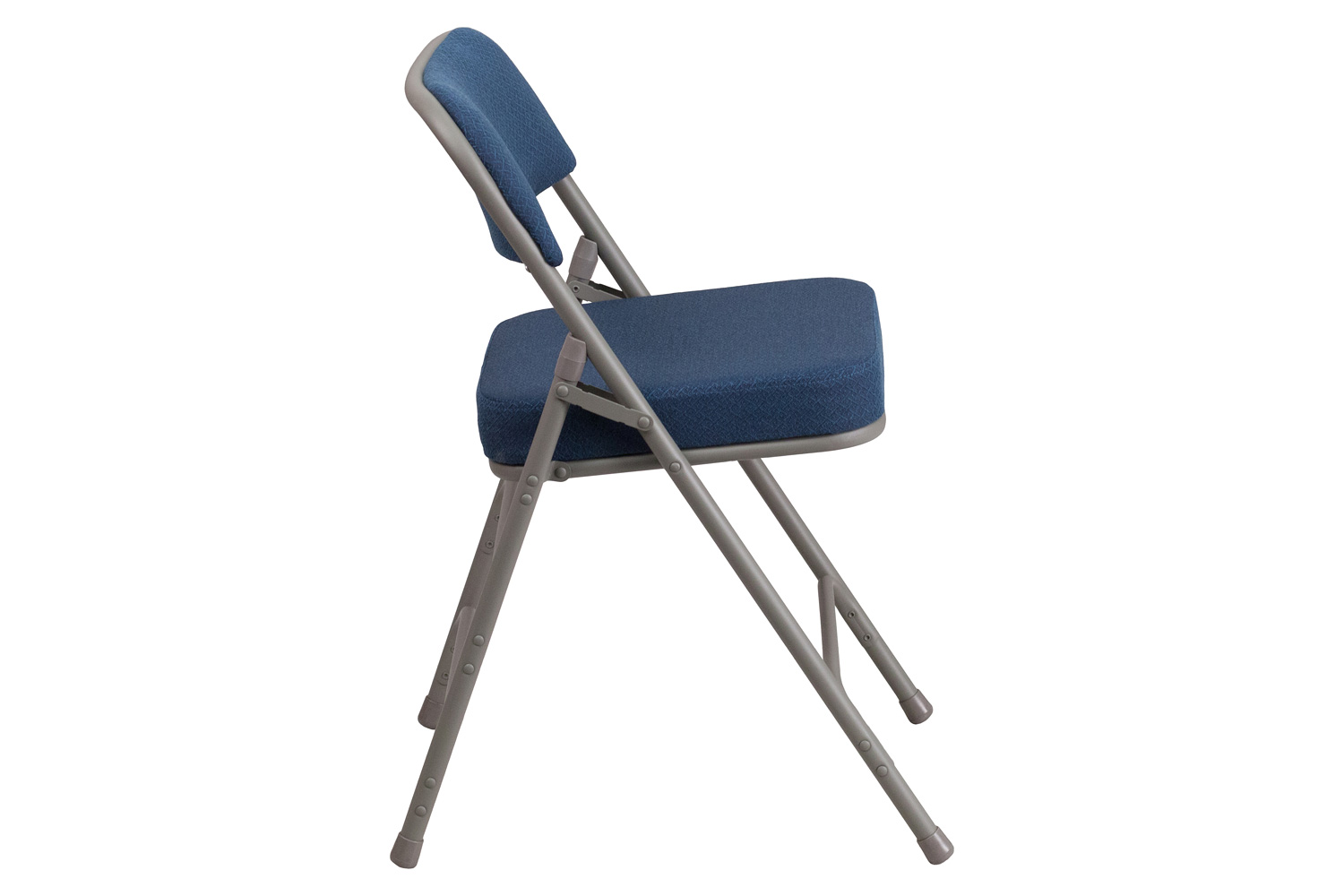 BLNK HERCULES Series Style 1 Fabric Premium Curved Triple Braced and Double Hinged Metal Folding Chair - Navy