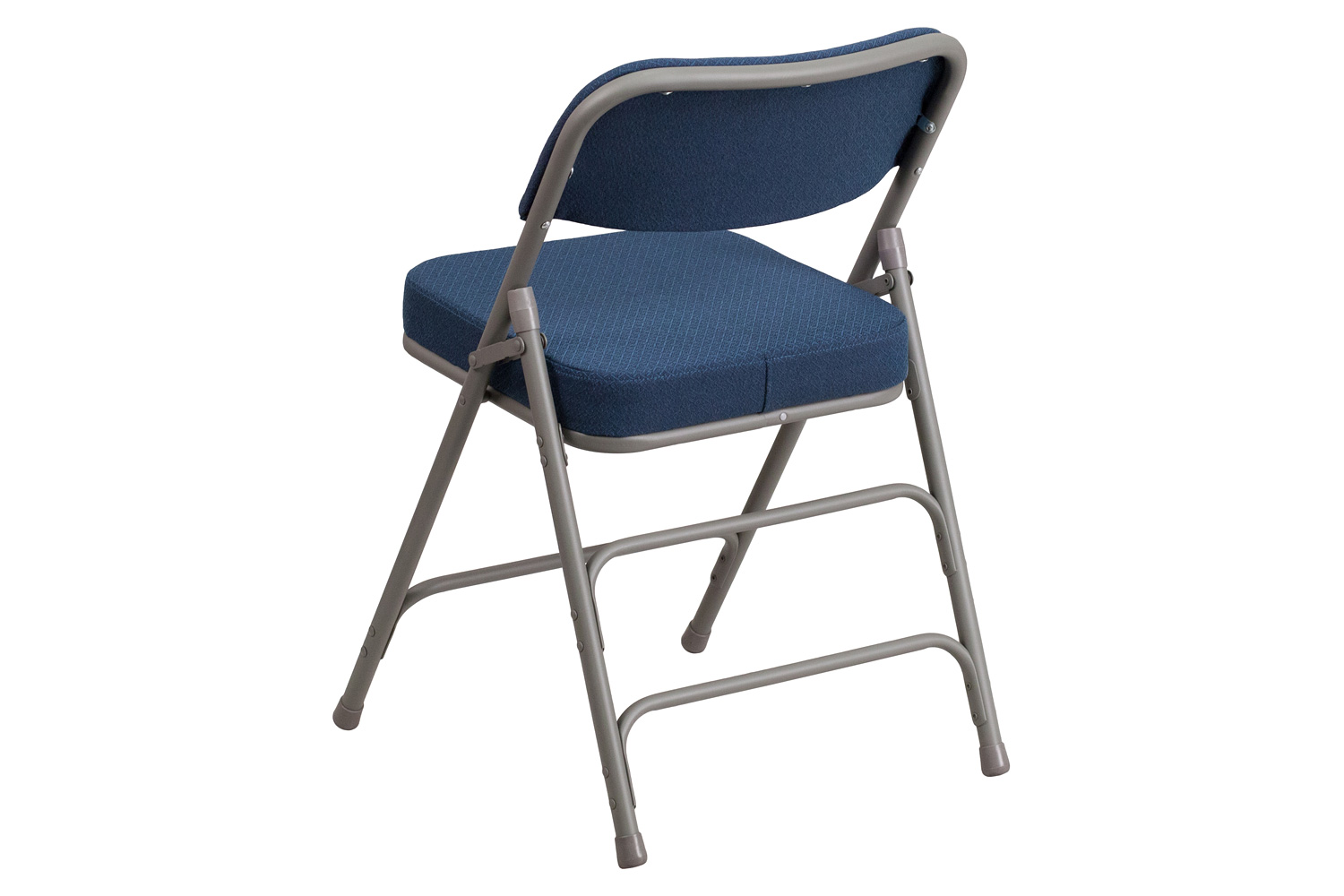 BLNK HERCULES Series Style 1 Fabric Premium Curved Triple Braced and Double Hinged Metal Folding Chair - Navy