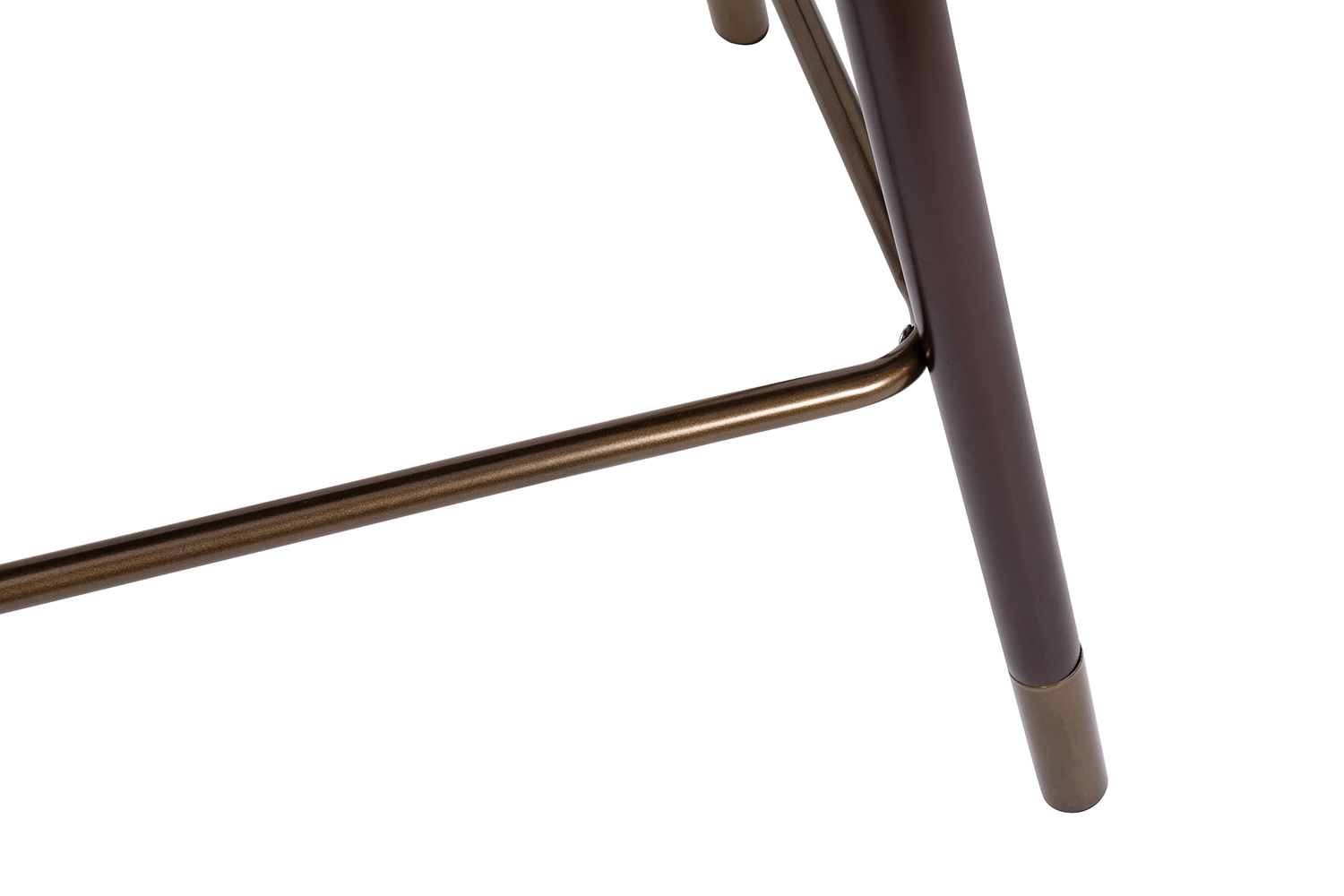 BLNK Margo Commercial LeatherSoft Mid-Back Modern Counter Stool with Walnut Finish Beechwood Legs and Contoured Back - Black