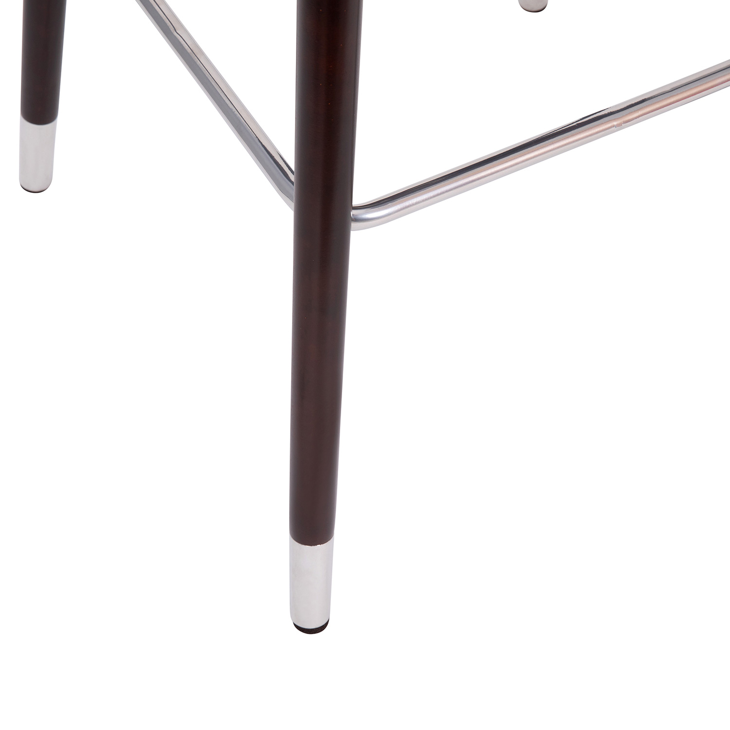 BLNK - Margo Commercial LeatherSoft Mid-Back Modern Bar Stool with Walnut Finish Beechwood Legs and Curved Back with Silver Accents