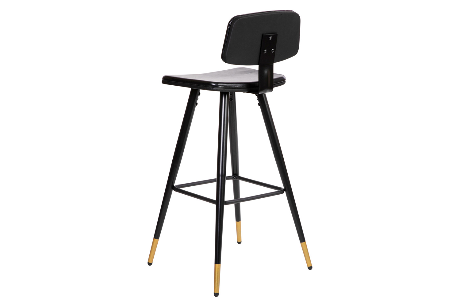 BLNK Kora Commercial LeatherSoft Low Back Bar Stools Set of 2 - Black