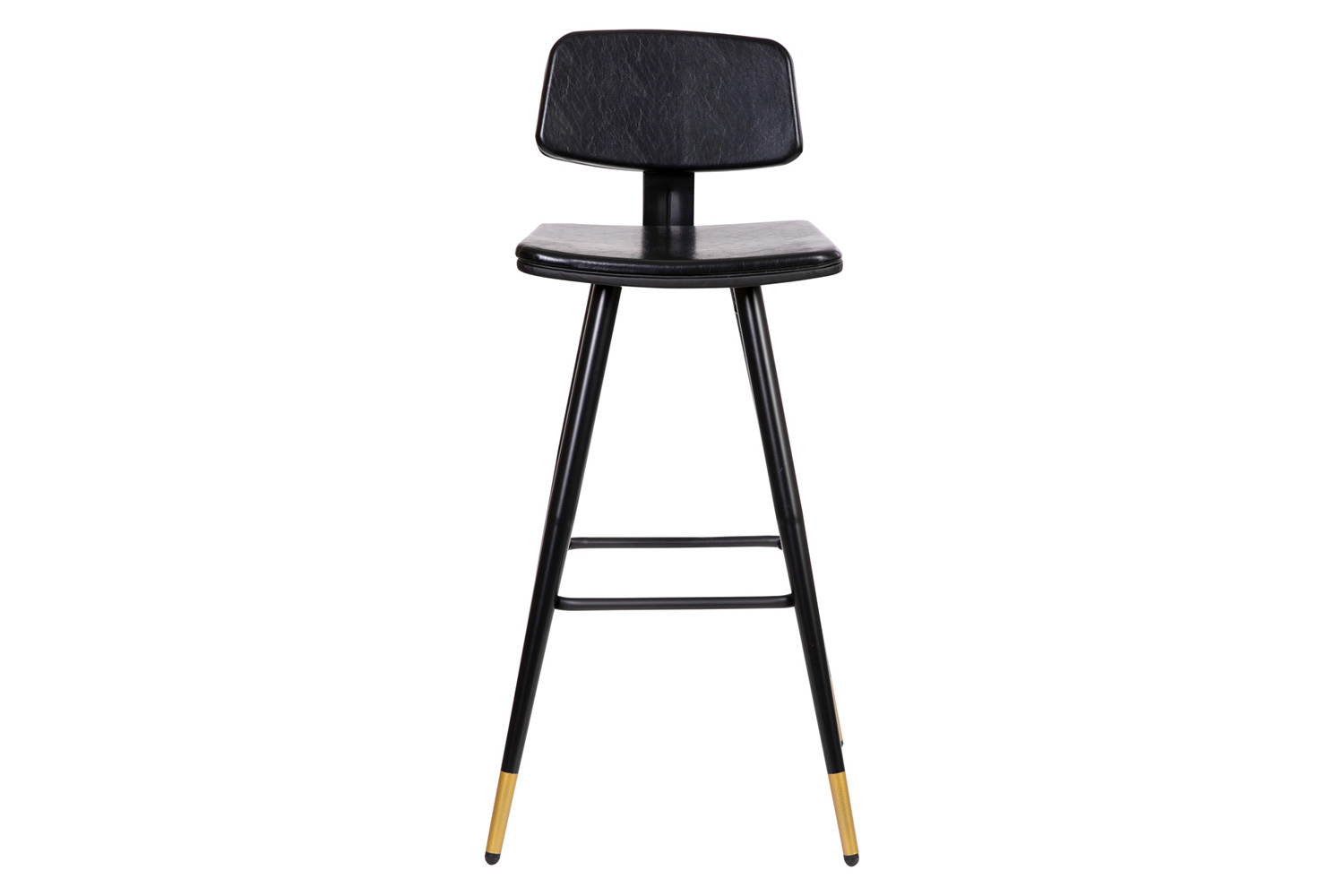BLNK Kora Commercial LeatherSoft Low Back Bar Stools Set of 2 - Black
