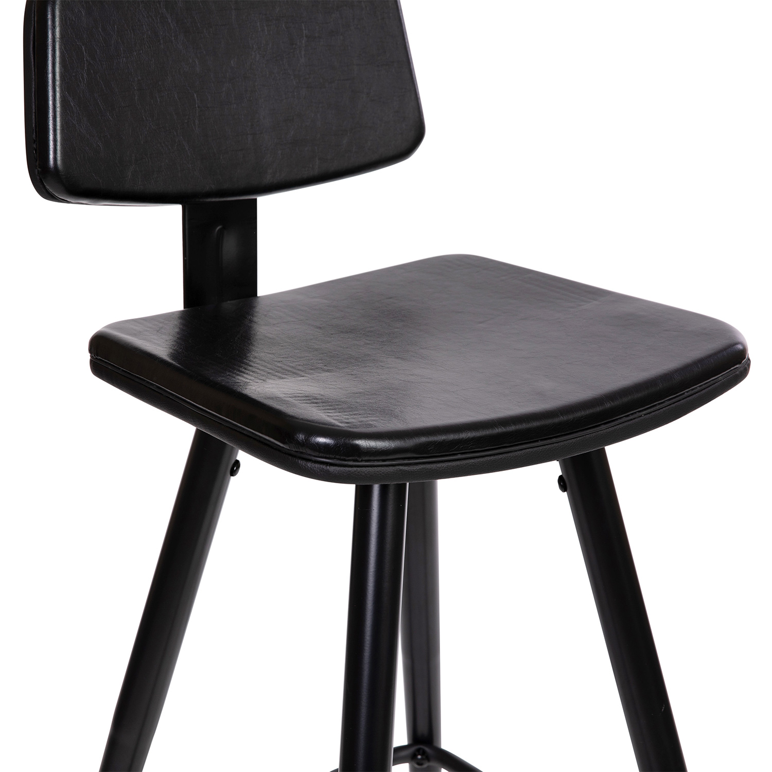 BLNK Kora Commercial LeatherSoft Low Back Bar Stools Set of 2 - Black