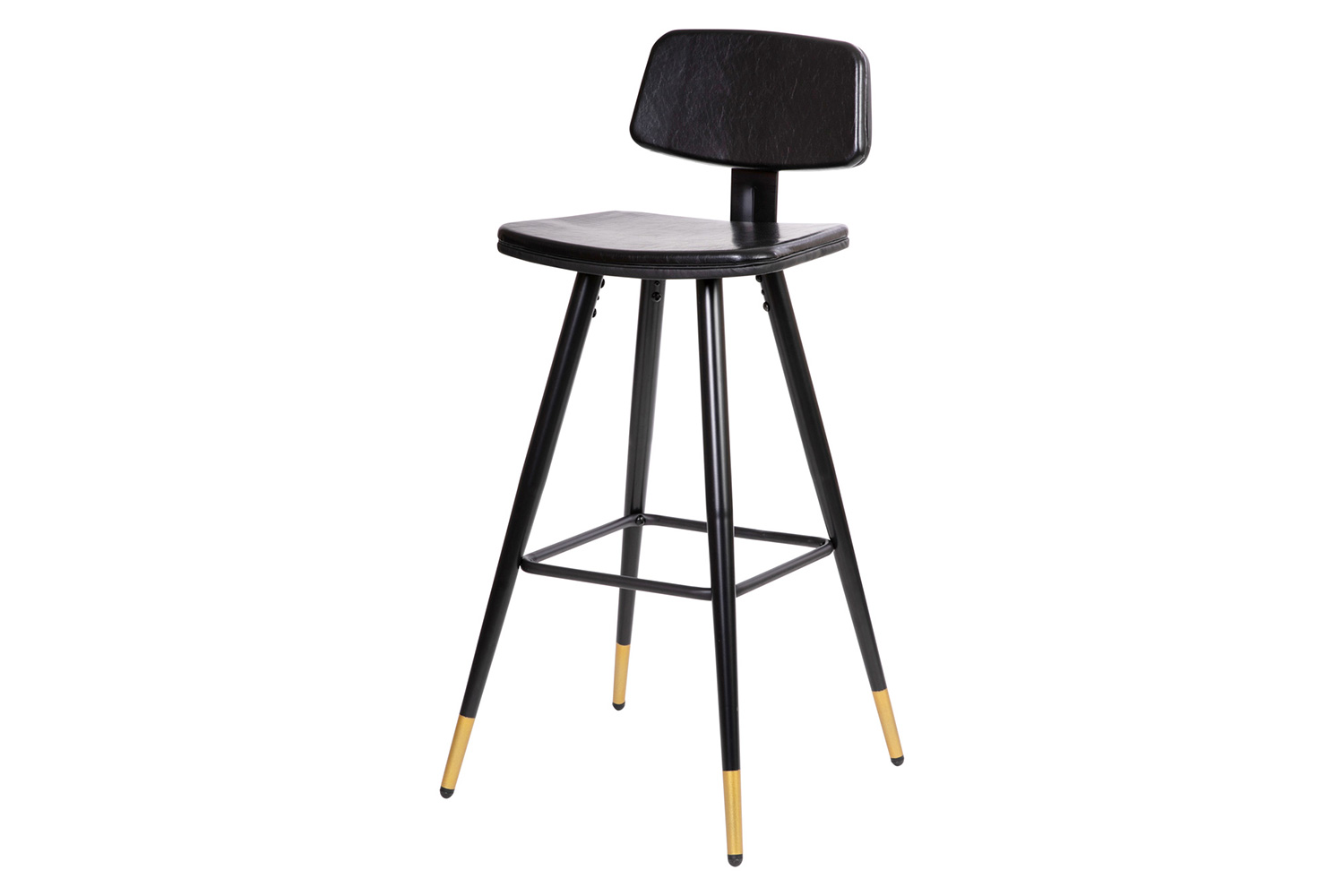 BLNK Kora Commercial LeatherSoft Low Back Bar Stools Set of 2 - Black