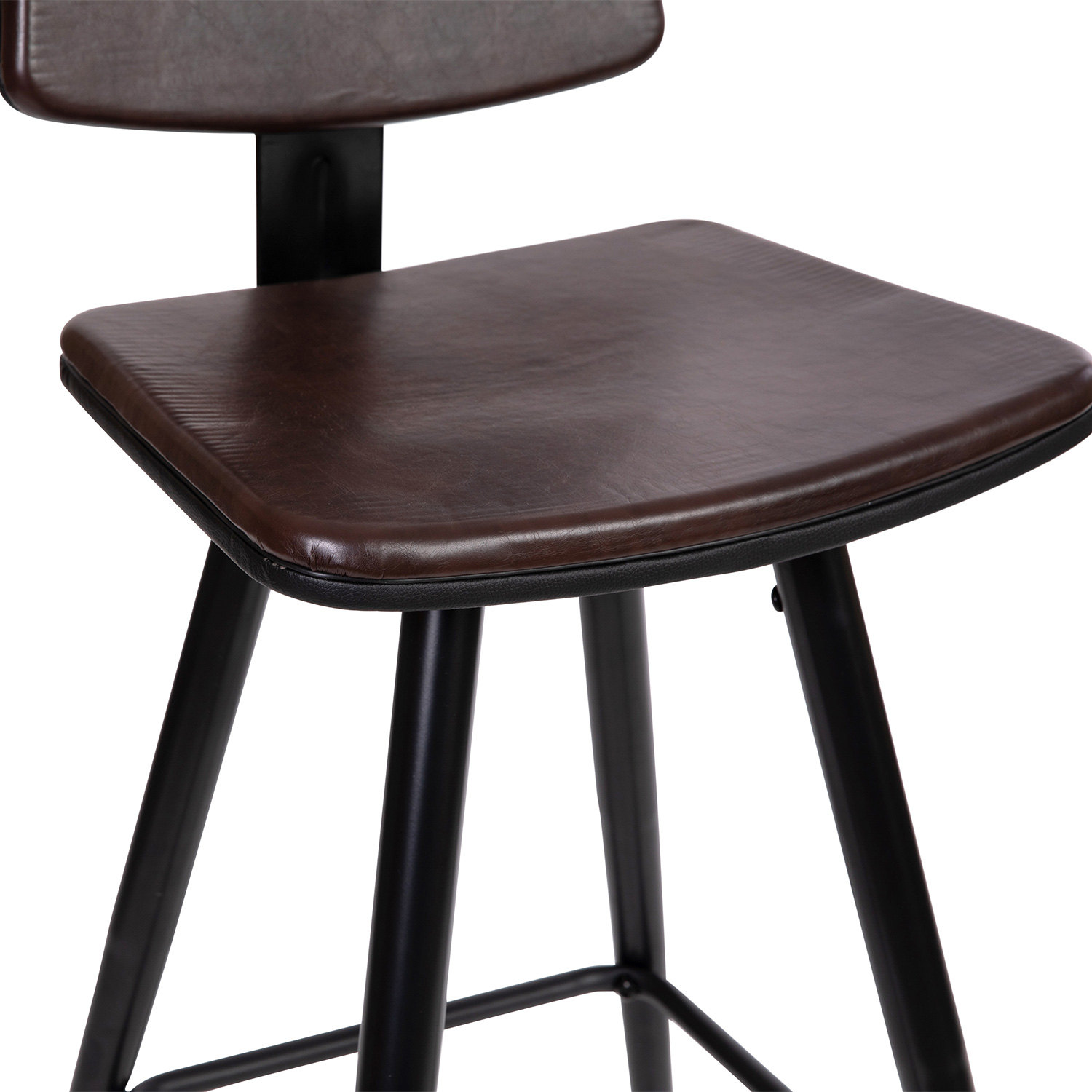 BLNK Kora Commercial LeatherSoft Low Back Bar Stools Set of 2 - Brown