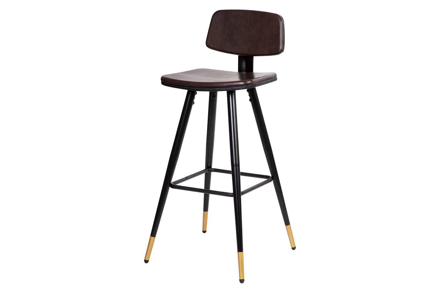 BLNK Kora Commercial LeatherSoft Low Back Bar Stools Set of 2 - Brown