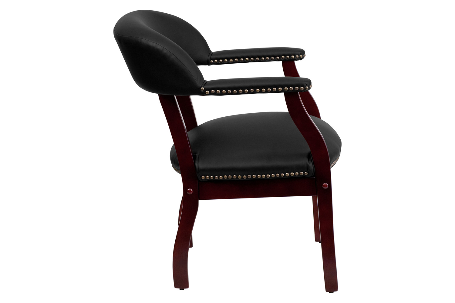 BLNK Diamond LeatherSoft Conference Chair with Accent Nail Trim - Black