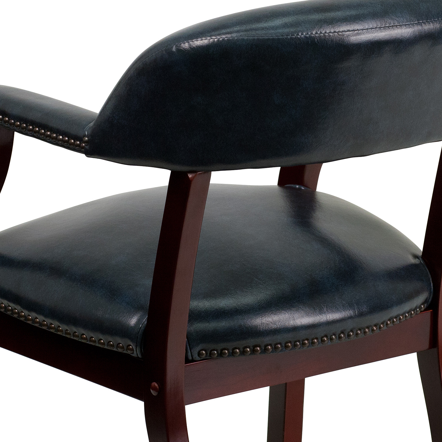 BLNK Diamond Vinyl Luxurious Conference Chair with Accent Nail Trim - Navy