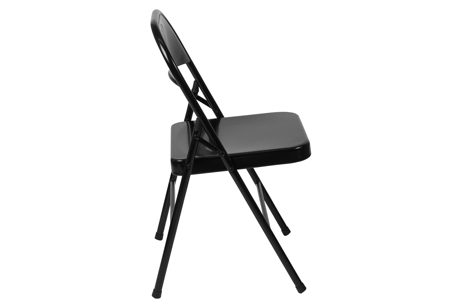 BLNK HERCULES Series Double Braced Metal Folding Chair - Black