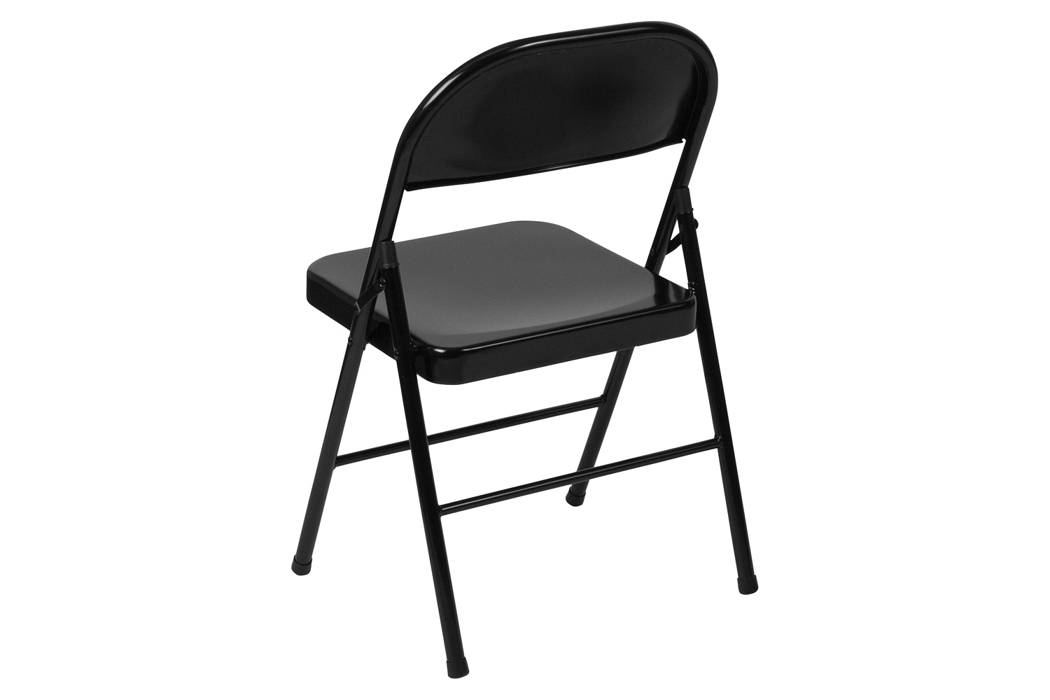 BLNK HERCULES Series Double Braced Metal Folding Chair - Black