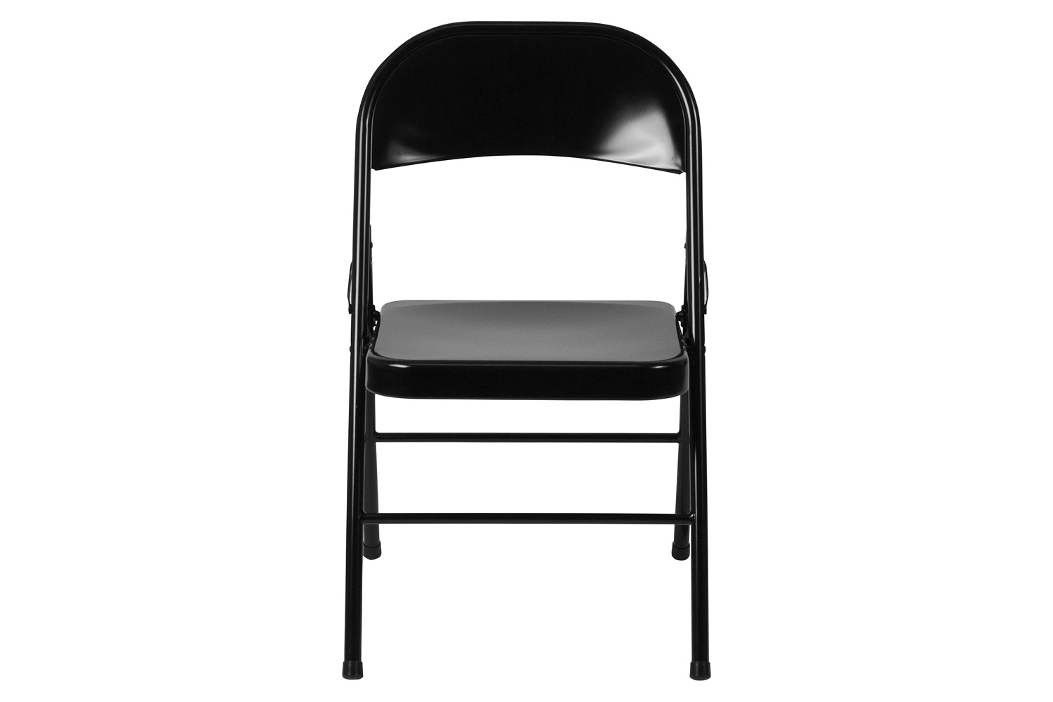 BLNK HERCULES Series Double Braced Metal Folding Chair - Black