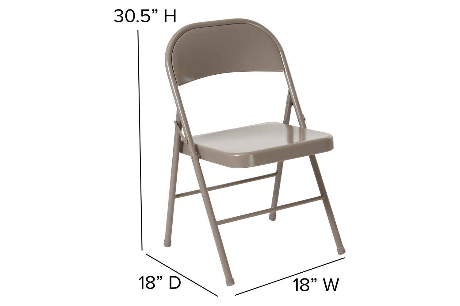 BLNK HERCULES Series Double Braced Metal Folding Chair - Gray