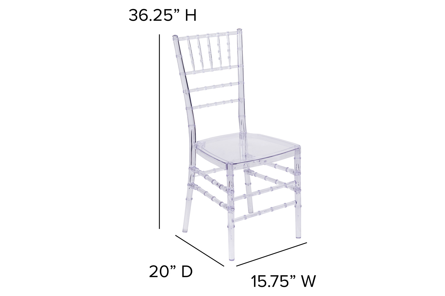 BLNK Flash Elegance Chiavari Stacking Chair - Crystal Ice Blue