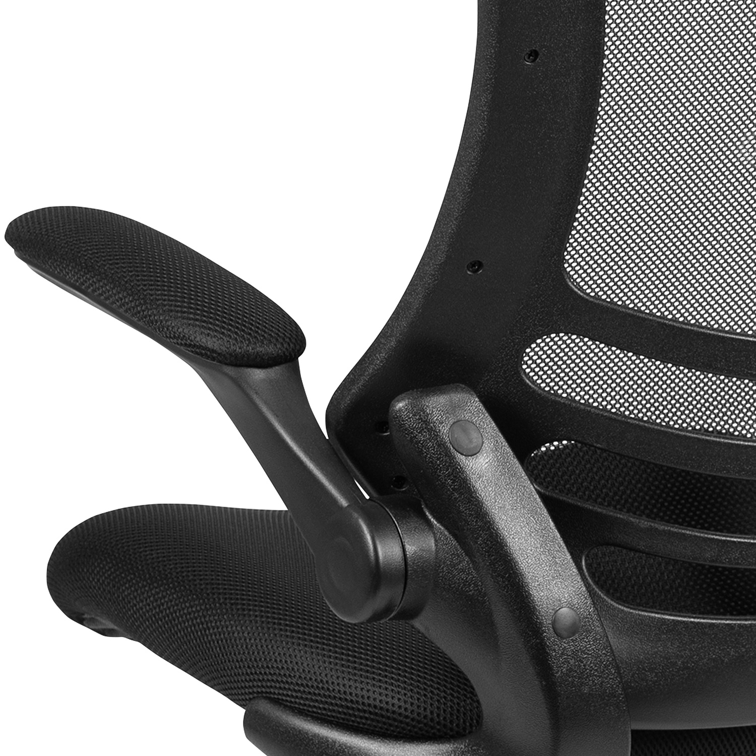 BLNK Kelista Mid-Back Mesh Swivel Ergonomic Task Office Chair with Flip-Up Arms - Black