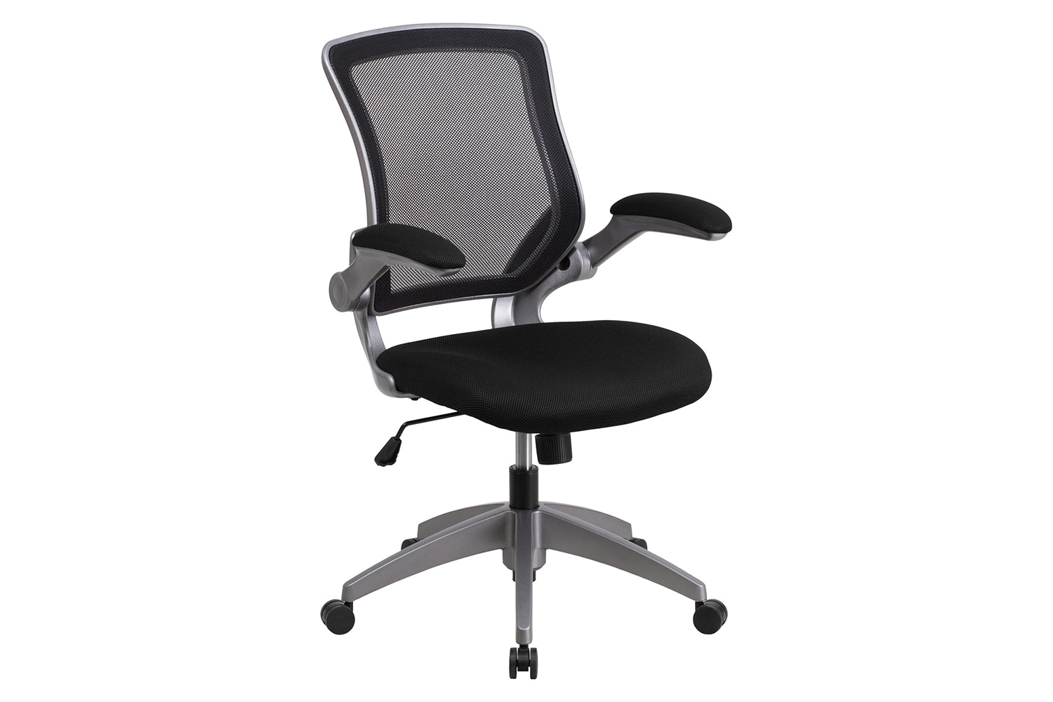 BLNK - Kale Mid-Back Mesh Swivel Ergonomic Task Office Chair with Gray Frame and Flip-Up Arms