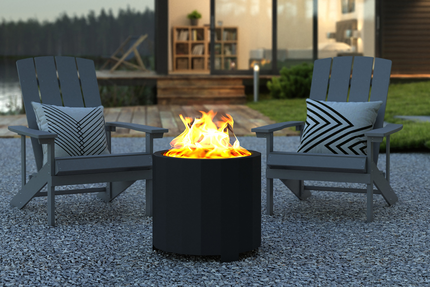 BLNK Titus Commercial Smokeless Outdoor Firepit - Black, 19.5"D