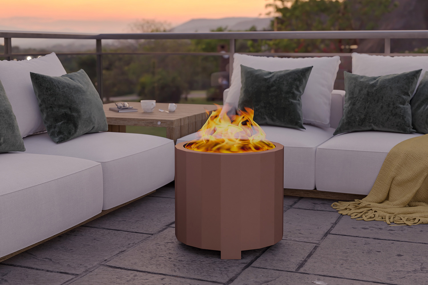 BLNK Titus Commercial Smokeless Outdoor Firepit - Bronze, 19.5"D