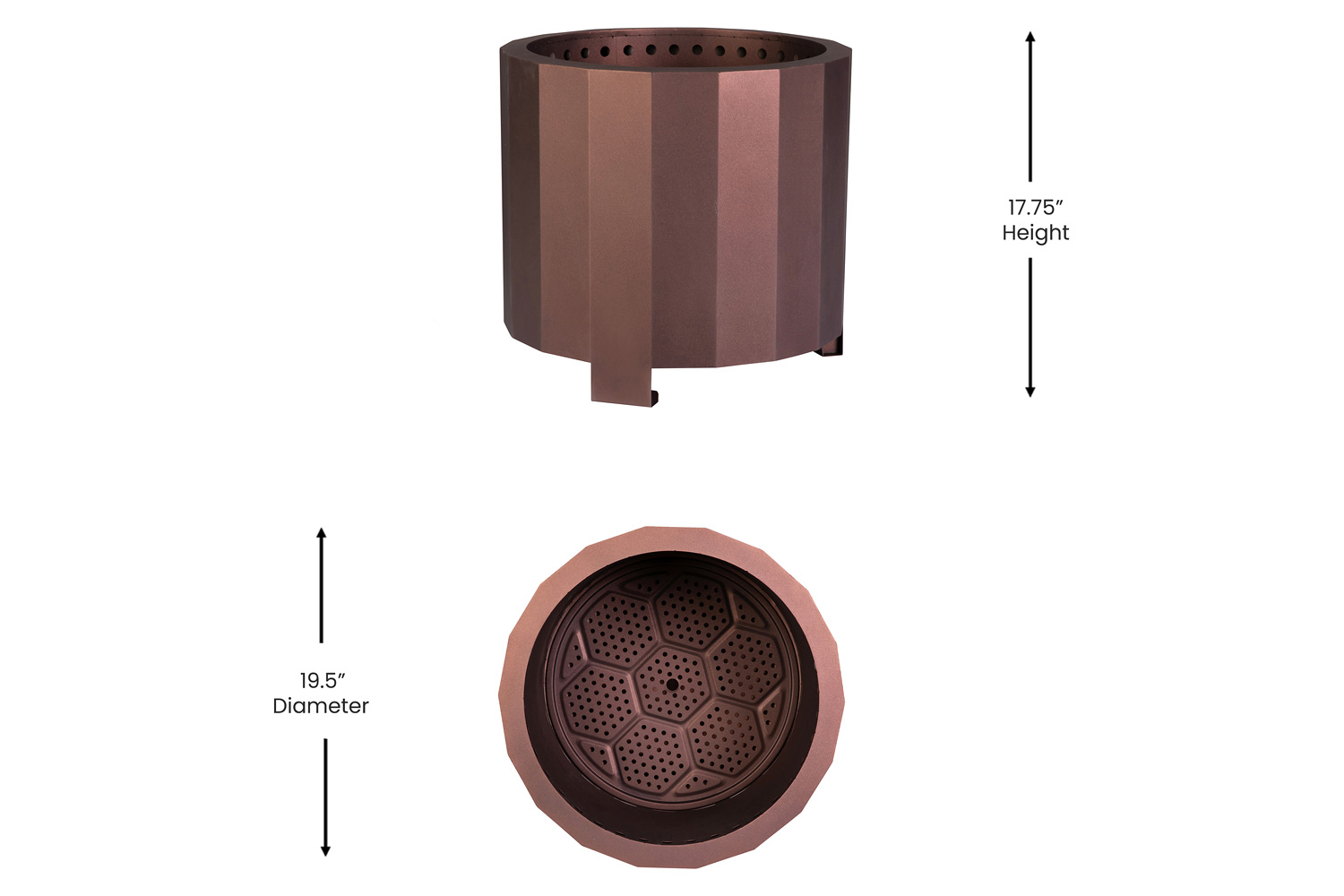 BLNK Titus Commercial Smokeless Outdoor Firepit - Bronze, 19.5"D