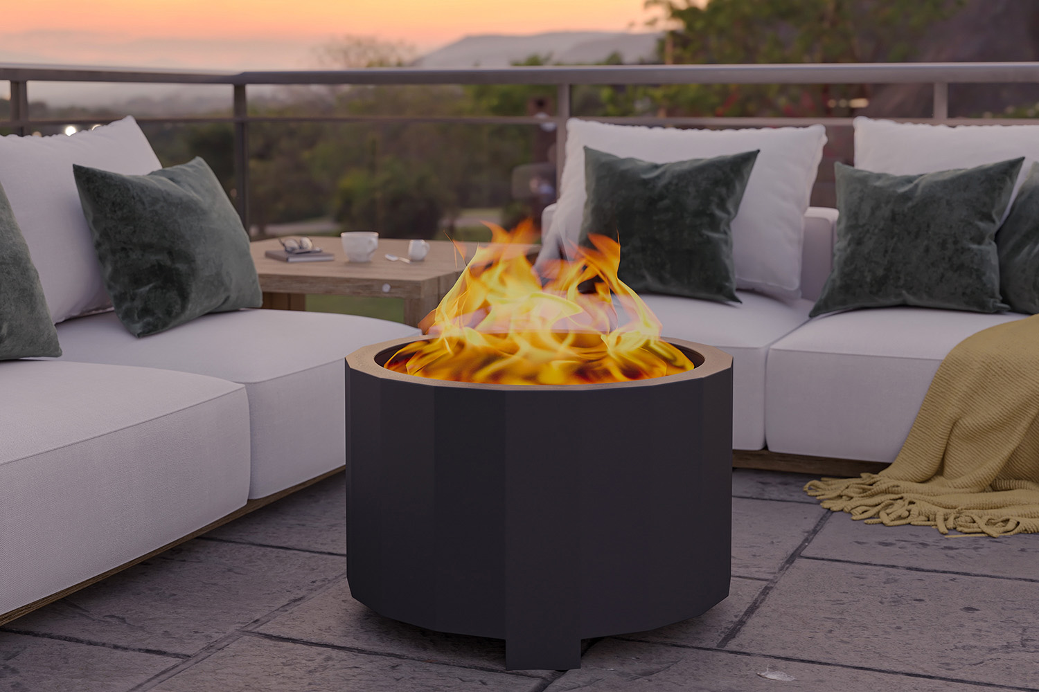 BLNK Titus Commercial Smokeless Outdoor Firepit - Black, 27"D