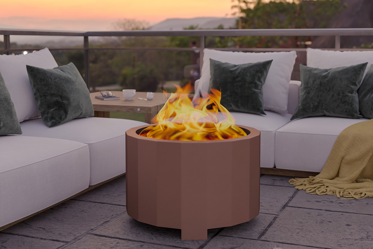 BLNK Titus Commercial Smokeless Outdoor Firepit - Bronze, 27"D
