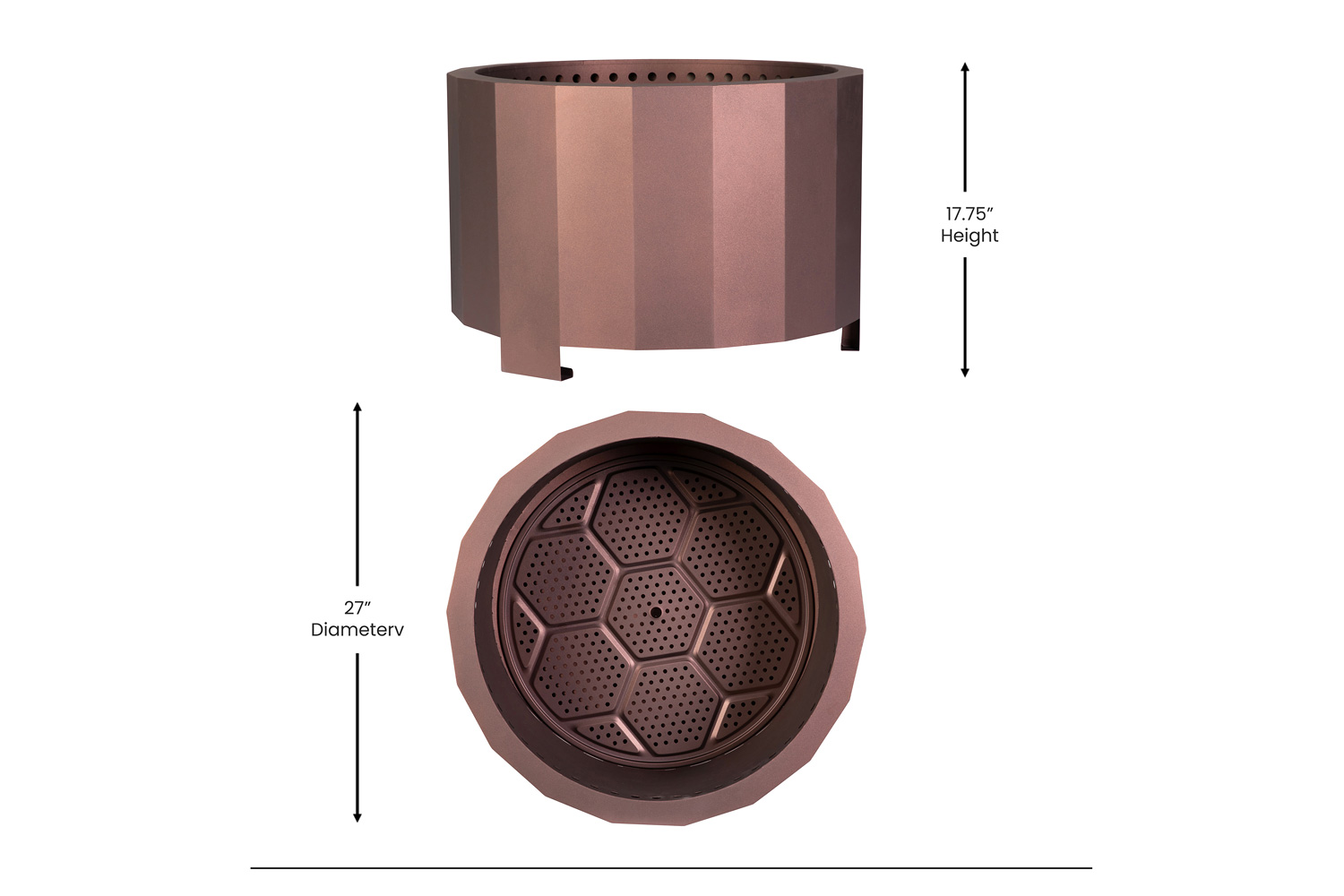 BLNK Titus Commercial Smokeless Outdoor Firepit - Bronze, 27"D