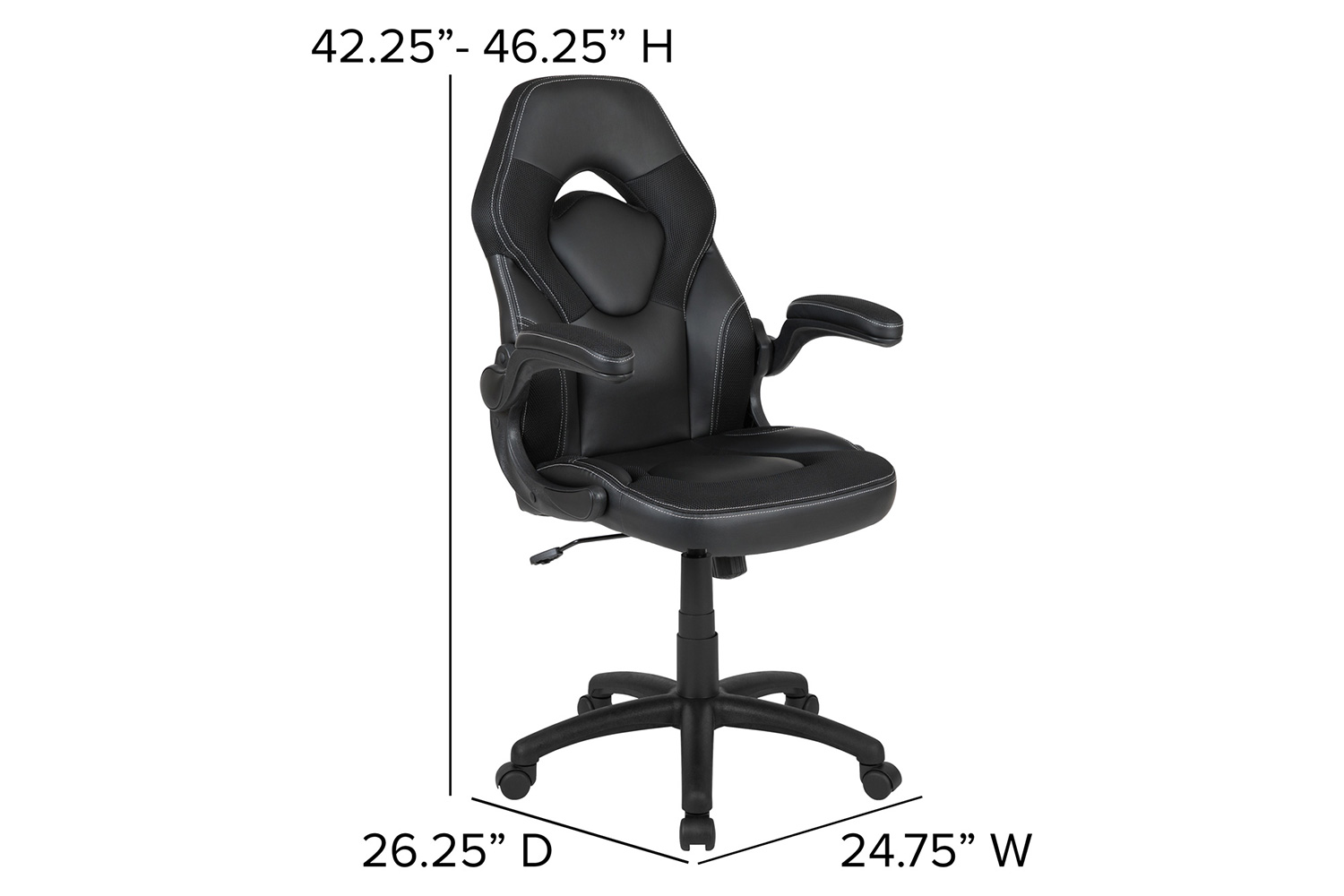 BLNK Optis Red Gaming Desk and Racing Chair Set with Cup Holder and Headphone Hook - Black