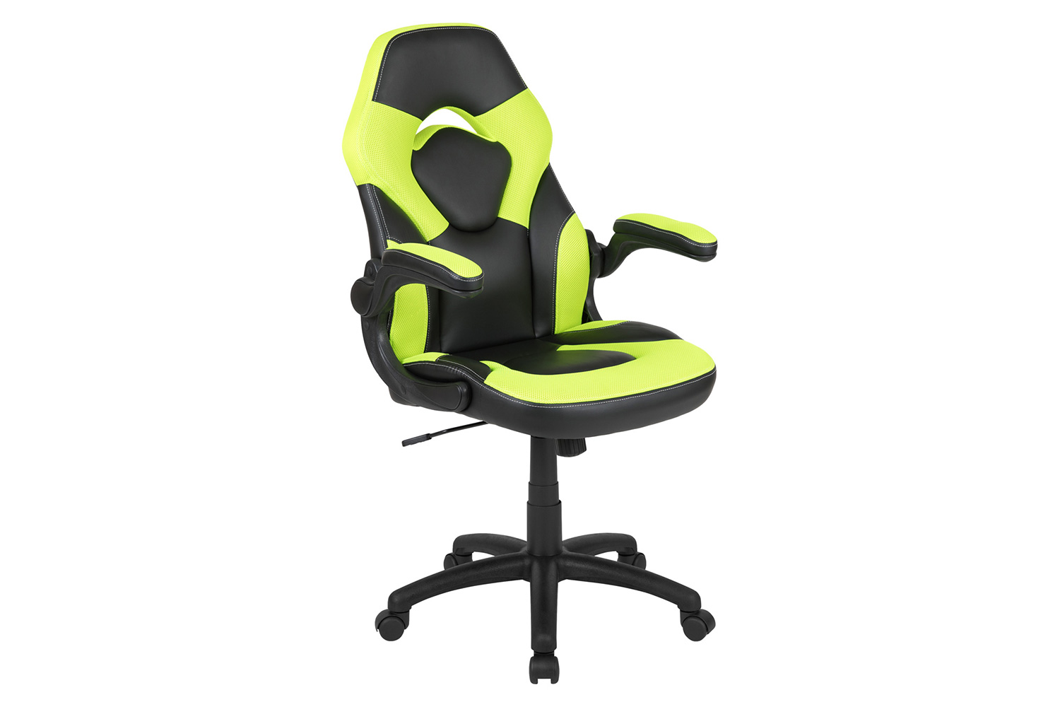 BLNK Optis Red Gaming Desk and Racing Chair Set with Cup Holder and Headphone Hook - Green/Black