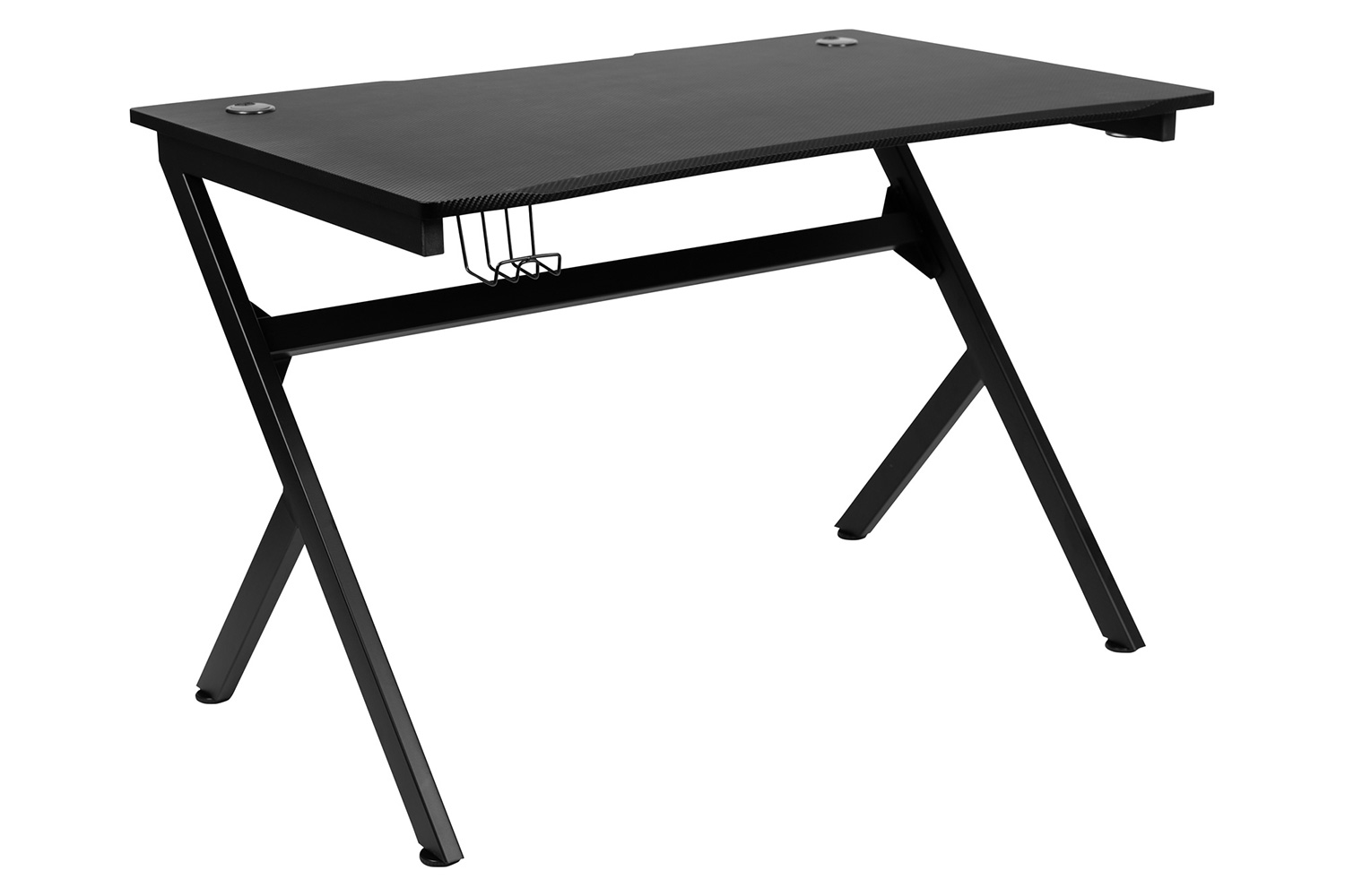 BLNK Optis Black Gaming Desk and Reclining Gaming Chair Set with Cup Holder, Headphone Hook and 2 Wire Management Holes - Black