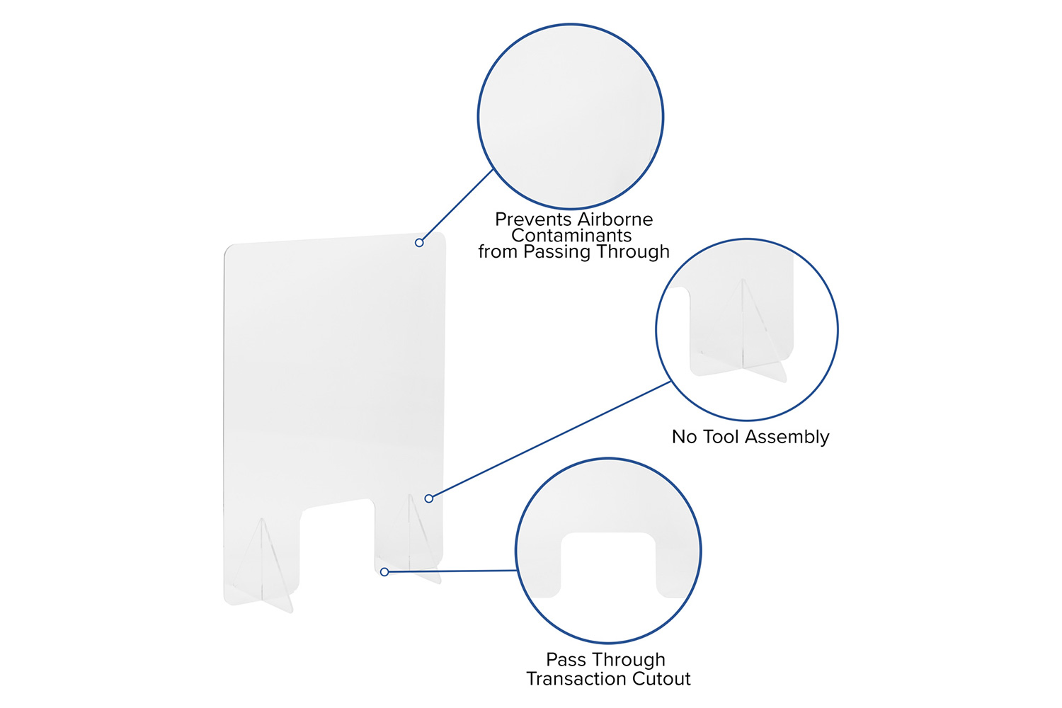 BLNK Mission Acrylic Free-Standing Register Shield - 33"H x 24"L