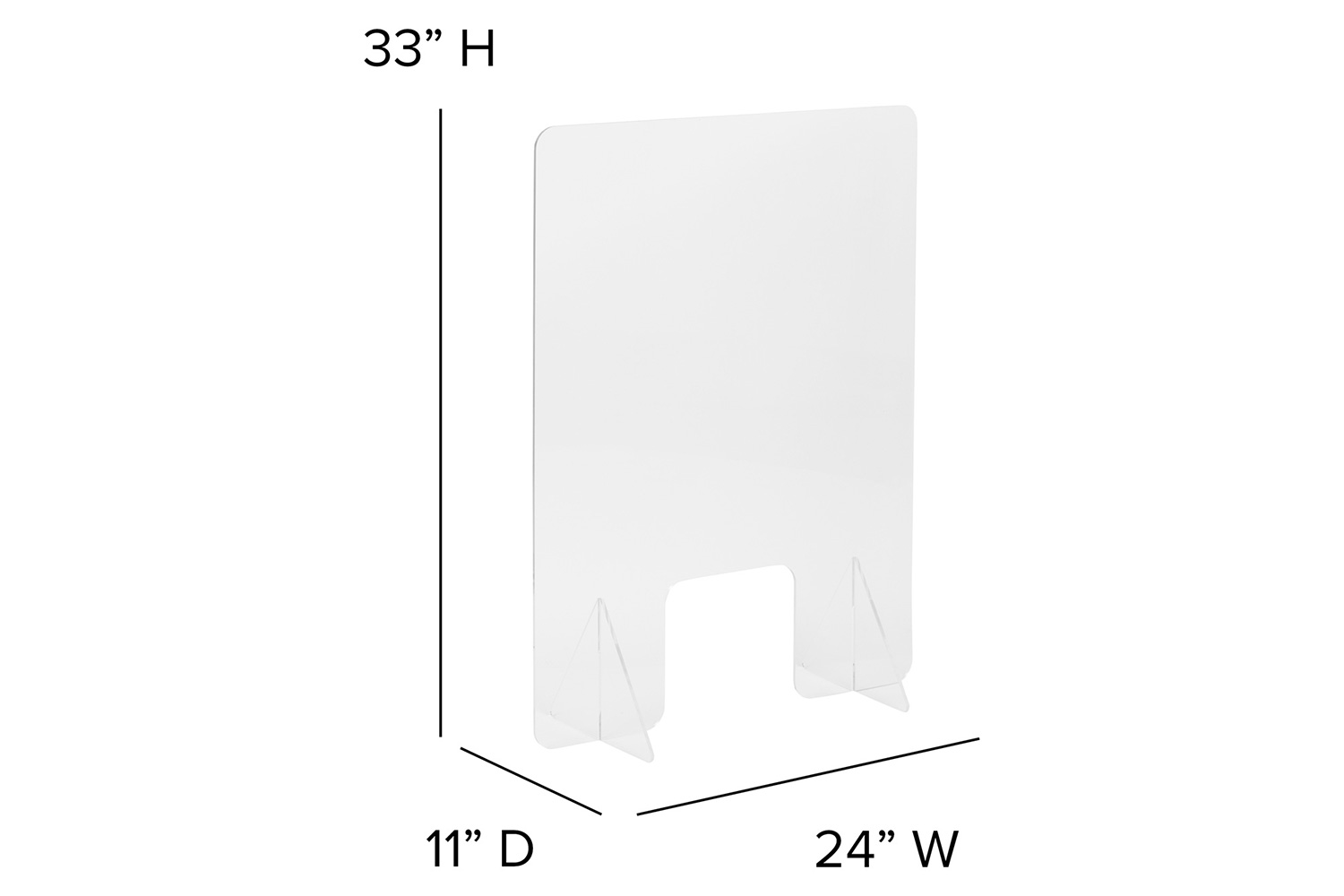 BLNK Mission Acrylic Free-Standing Register Shield - 33"H x 24"L